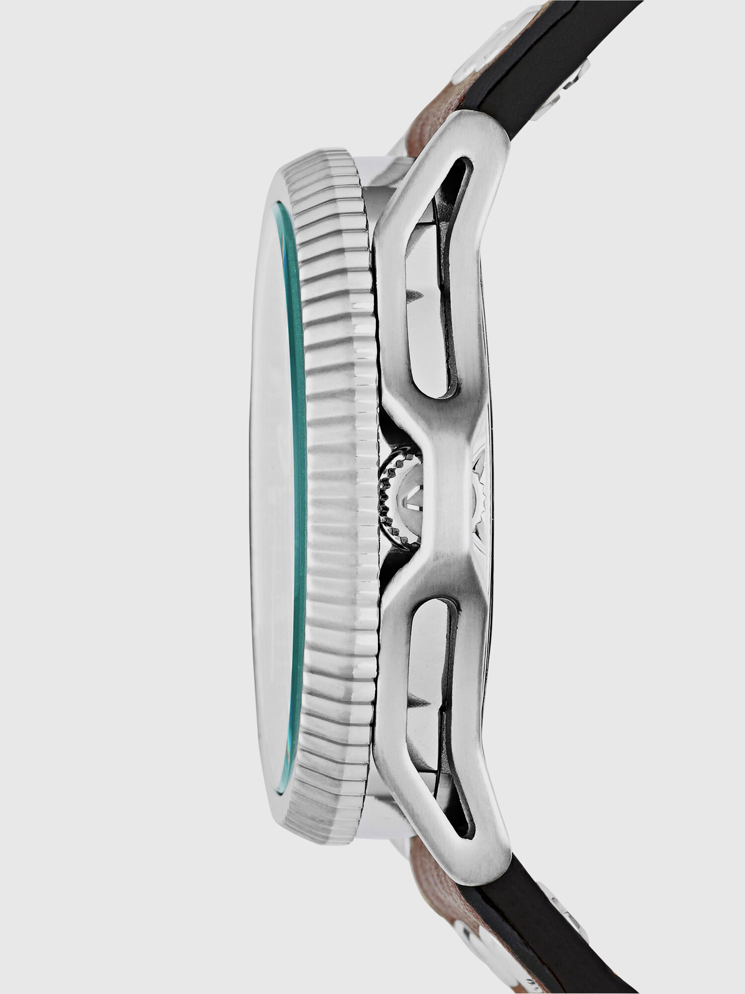 DZ1716 ROLLCAGE Man: Leather watch with three-hand dial | Diesel