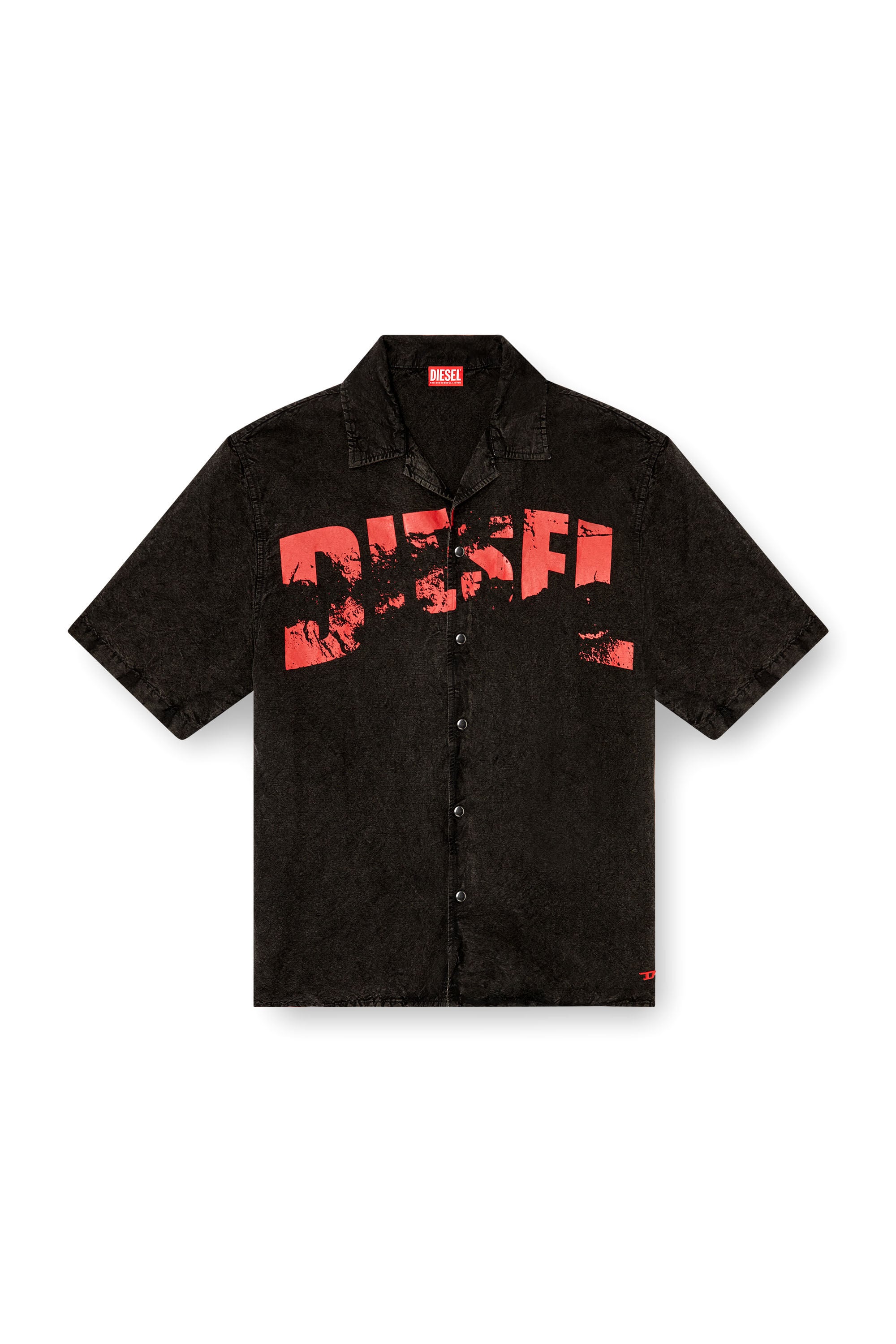 Men's Beach shirt in linen blend | Black | Diesel US