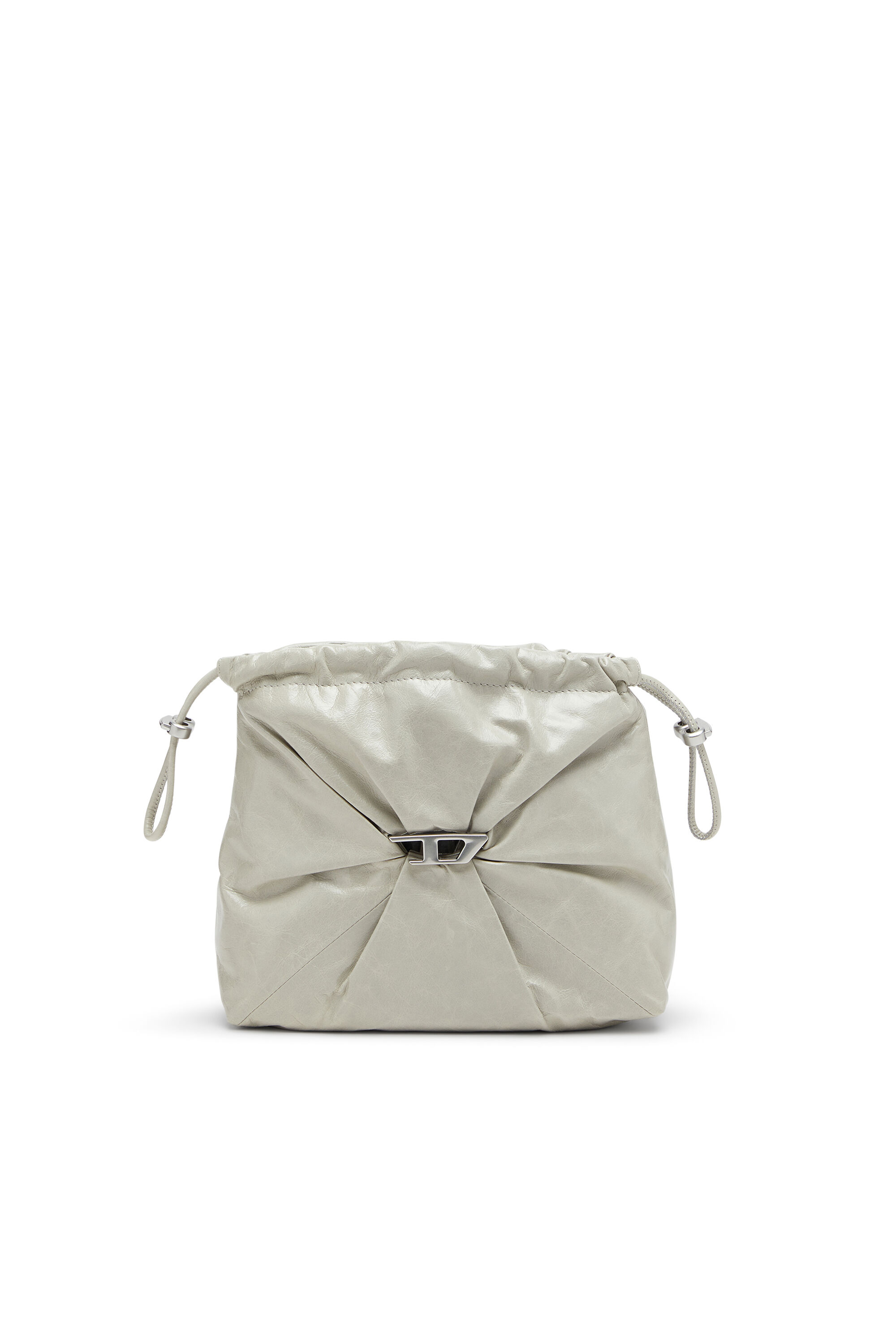 Diesel - SCRUNCH-D BUCKET, Scrunch-D-Bolso tipo cubo en cuero arrugado y brillante Mujer in Blanco - 6