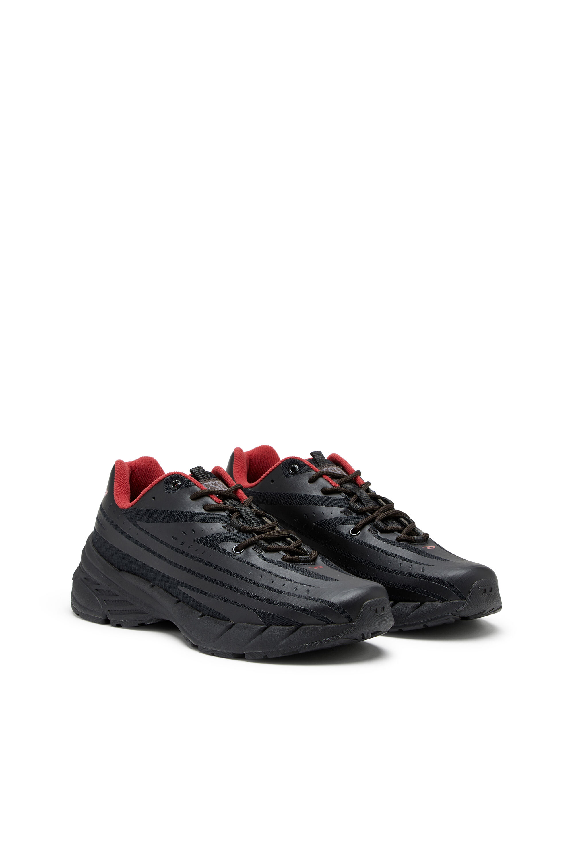Diesel - D-AIRSPEED LOW, Male's D-Airspeed Low-Striped sneakers in coated ripstop in Black - 2