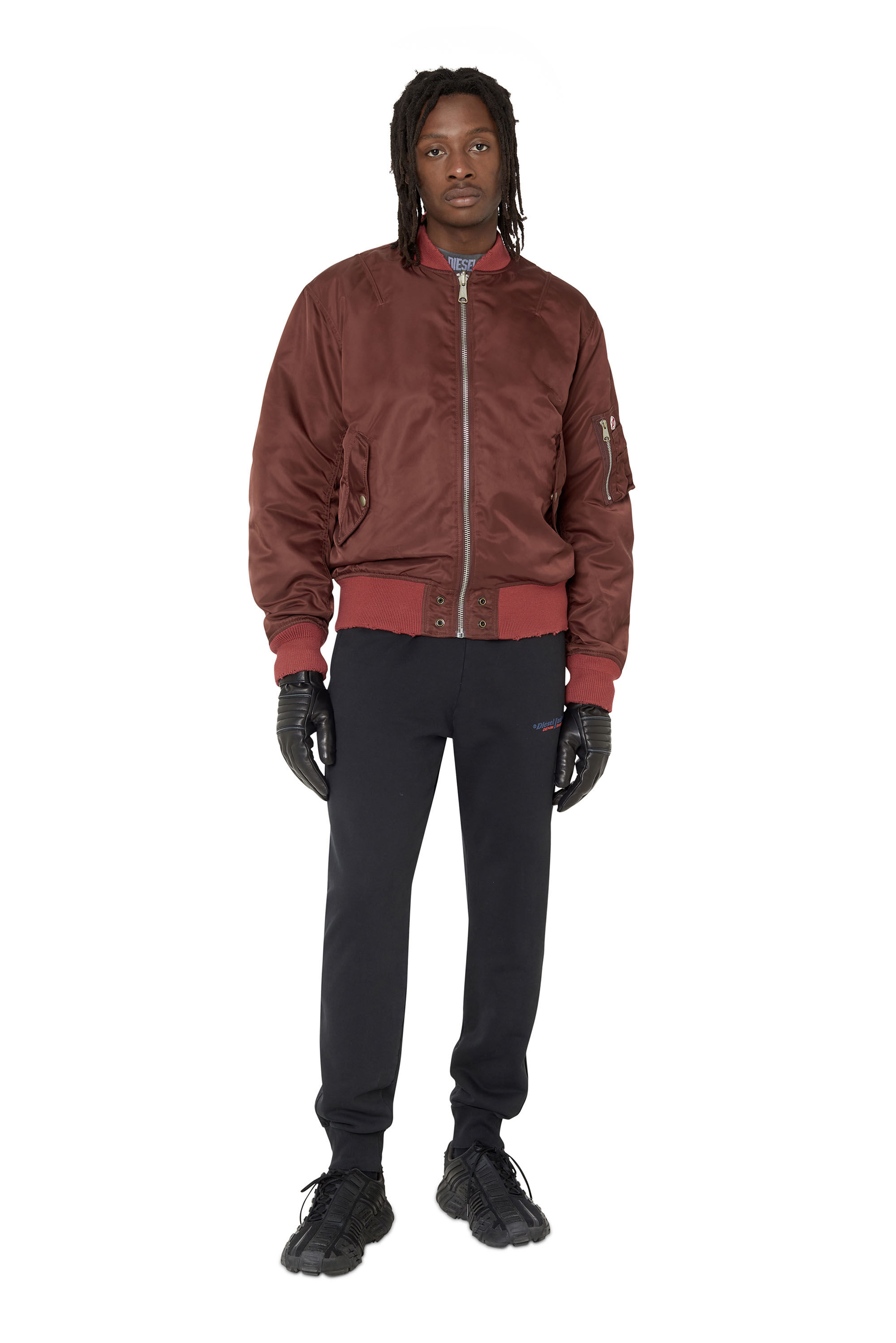Diesel - J-FIGHTERS-NW, Veste bomber matelassée réversible Homme in Marron - 1