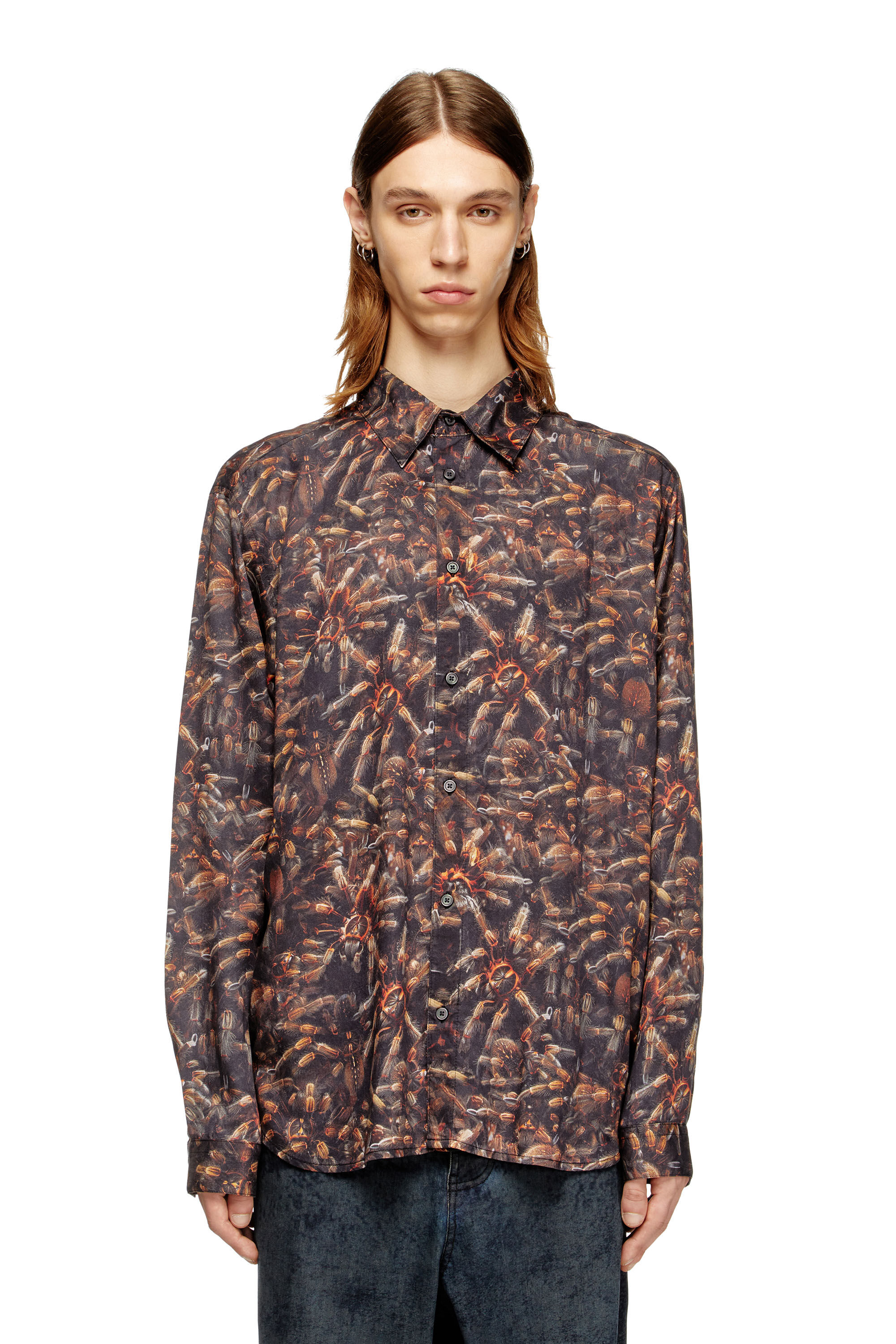 Diesel - S-SIMPLY-SPIDER-PJBK, Male's Lyocell shirt with all-over print in null - 3
