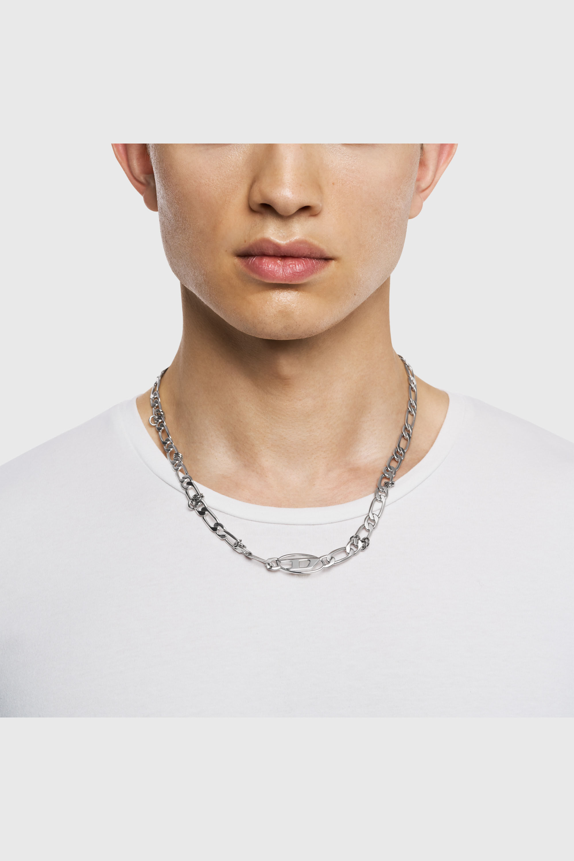 Diesel - DX1600040, Unisex's Stainless Steel and Brass Chain Necklace in Silver - 4