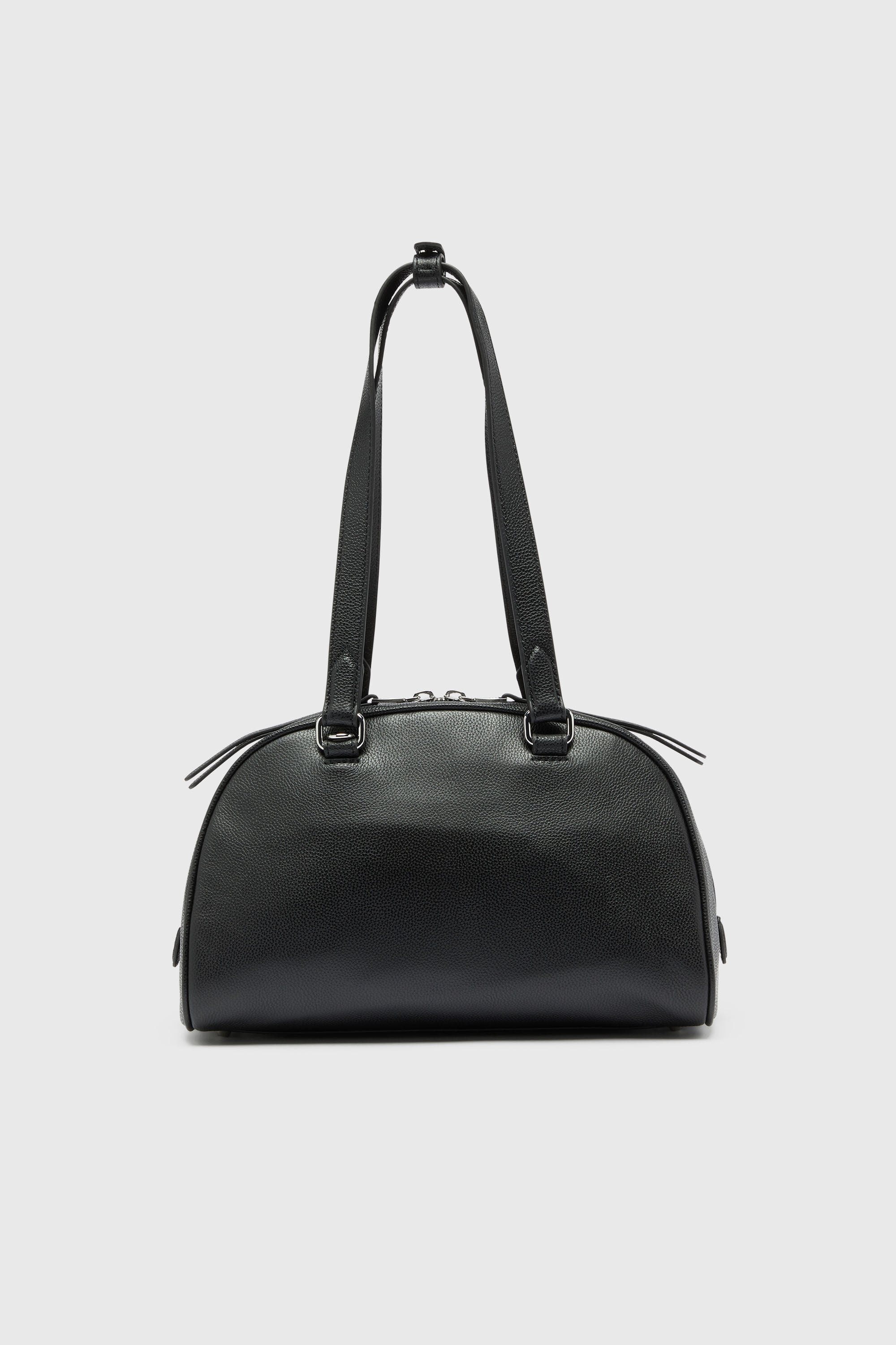 Diesel - 1DR DOME SHOULDER, 1DR Dome - Bolso Boston de piel con logo en relieve Unisex in Negro - 2