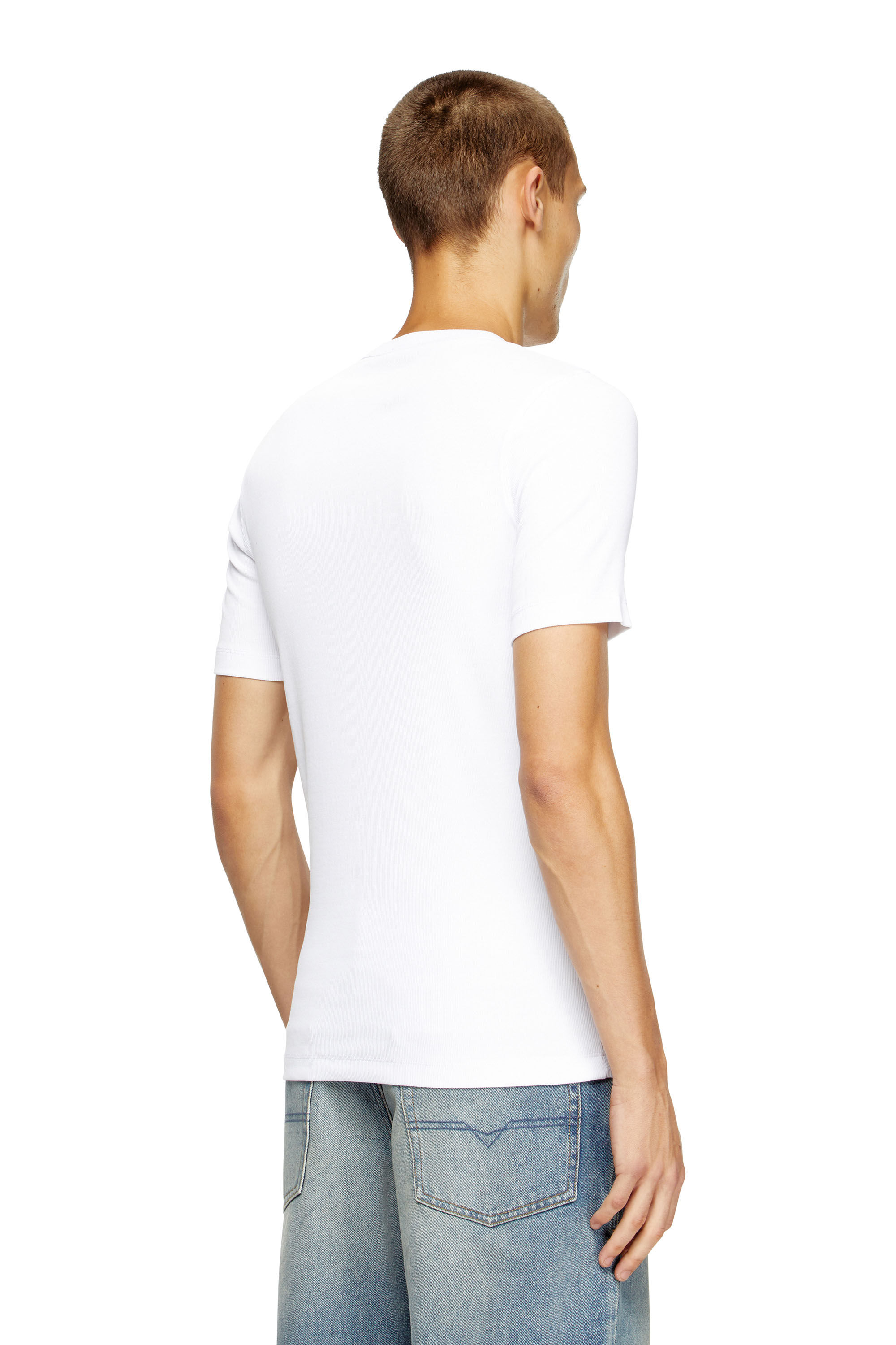 ★DIESEL★ Rune D Logo Embroidered Shirt One Piece White A10 Men's Logo-embroidered zip shirt | White | Diesel