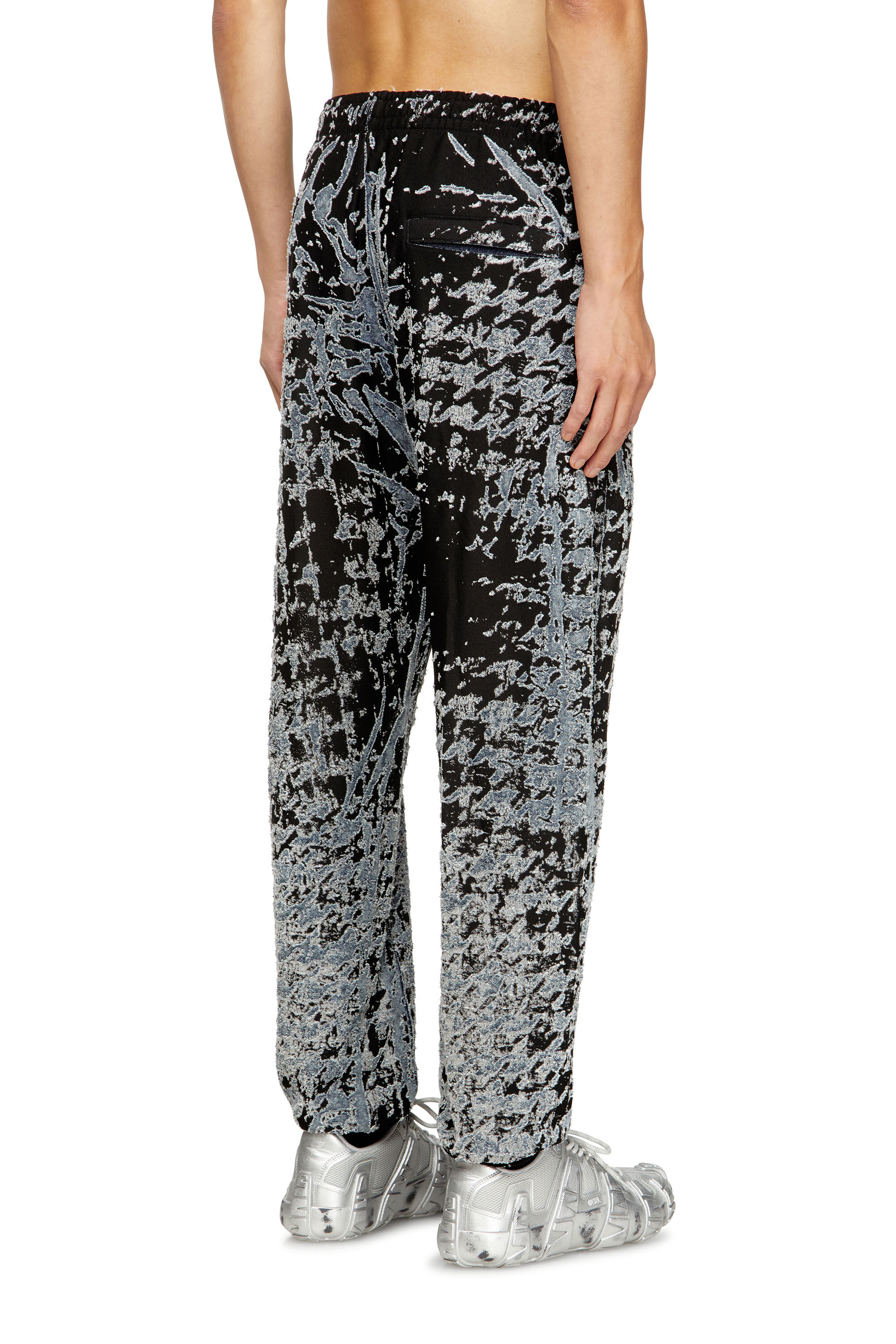 Men's Elasticated pants in devoré houndstooth | Multicolor | Diesel