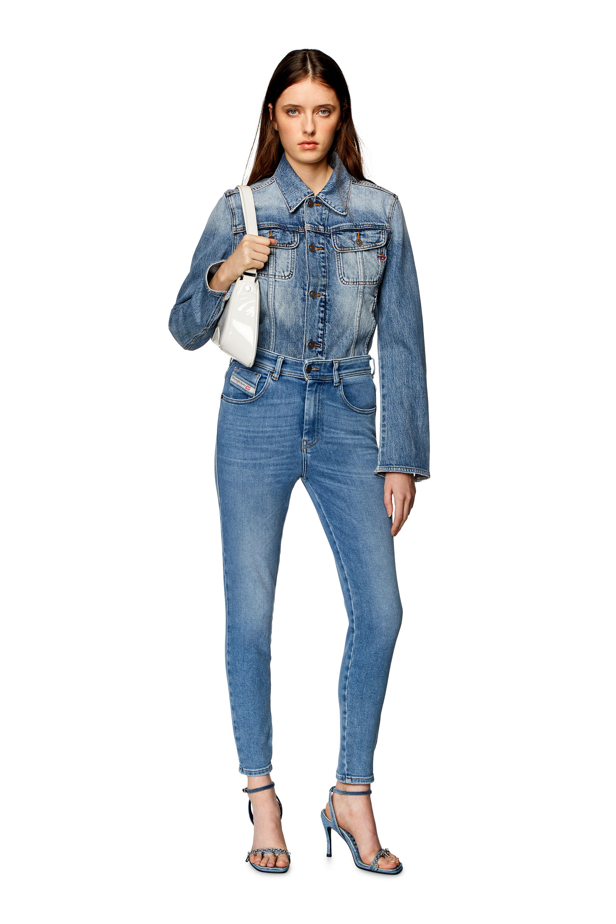 Diesel - Skinny Jeans 1984 Slandy-High 09H93 Femme, Bleu Clair - Image 1