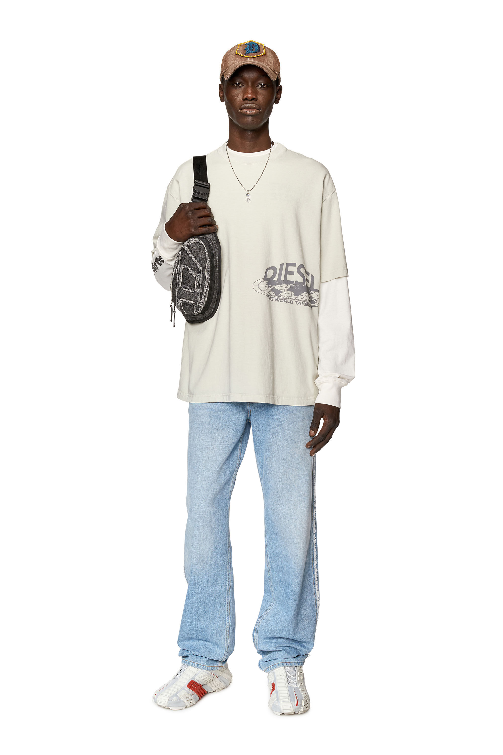 Men's T-shirt with Diesel world prints | White | Diesel