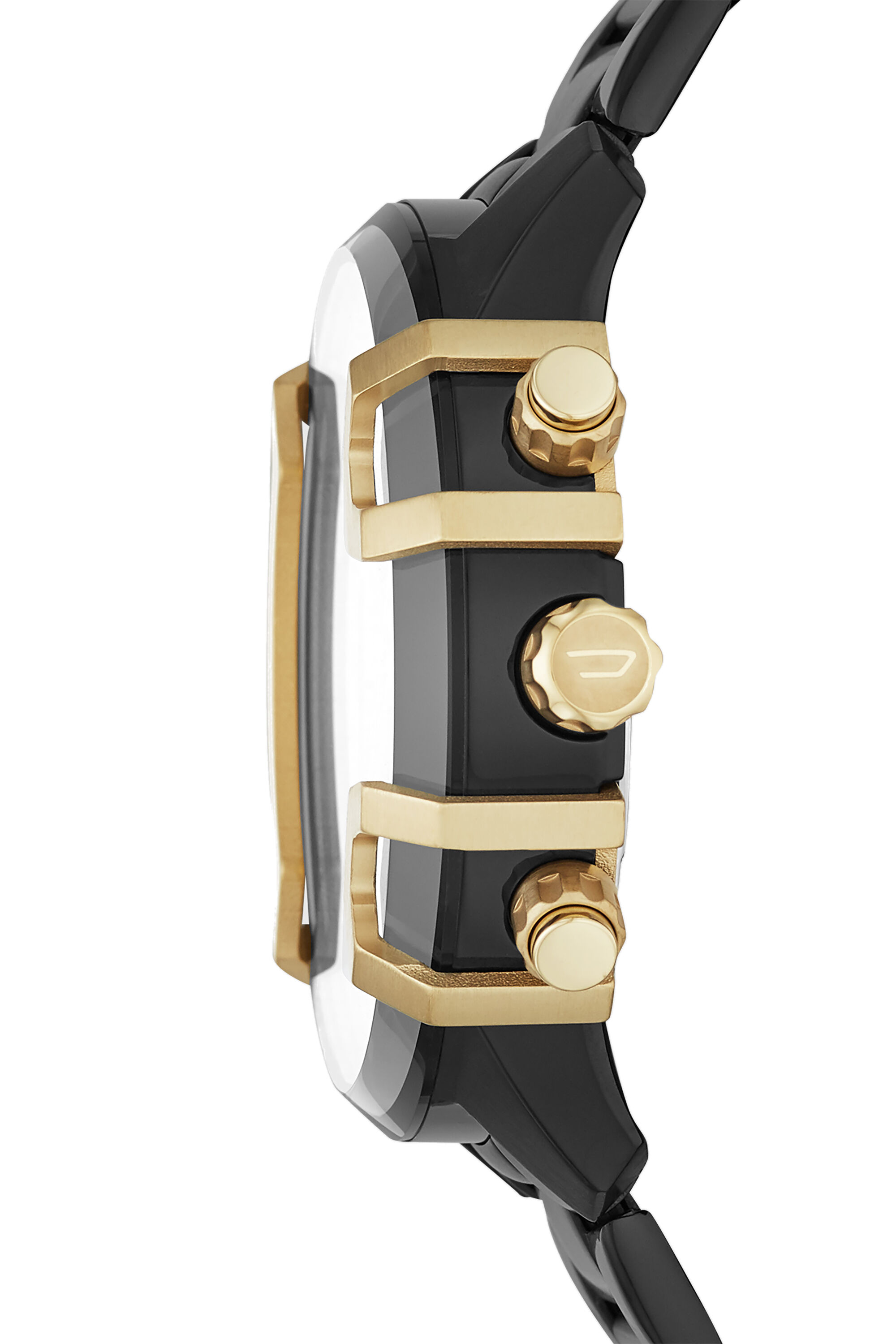 Diesel - DZ4525, Male's Griffed Chronograph Black Stainless Steel Watch in Black/Gold - 3