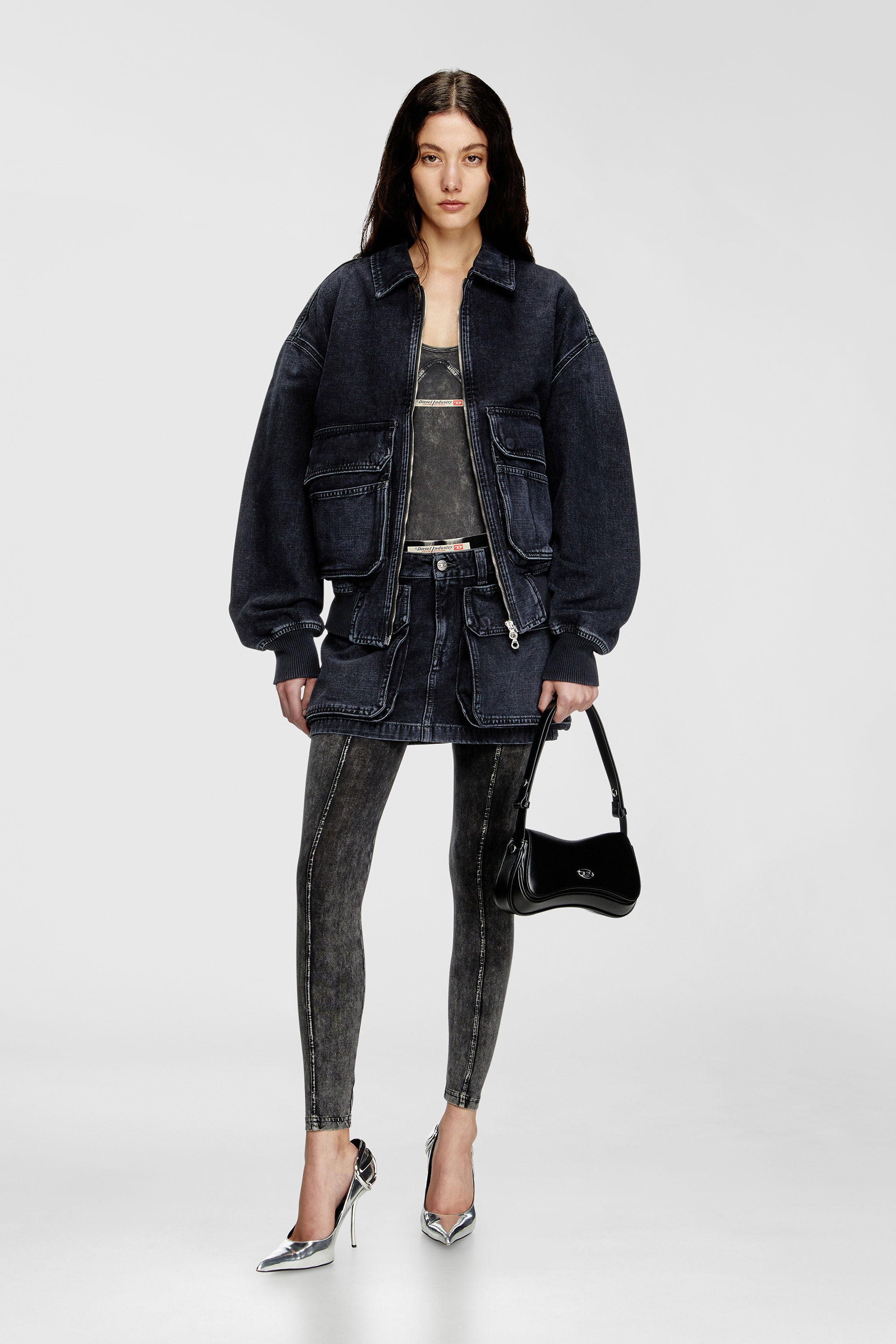 ジャケット・アウター 00s DIESEL short length jkt puff sleeves Women's Jacket in batavia-weave denim | Black | Diesel {{Country}}