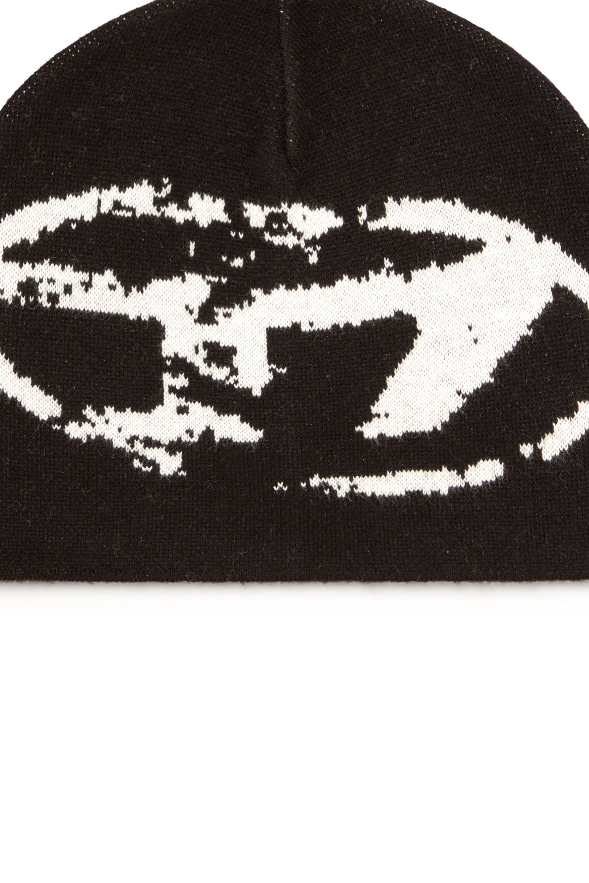 Diesel - K-APITAN, Unisex's Wool-blend beanie with Oval D logo in Black - 3
