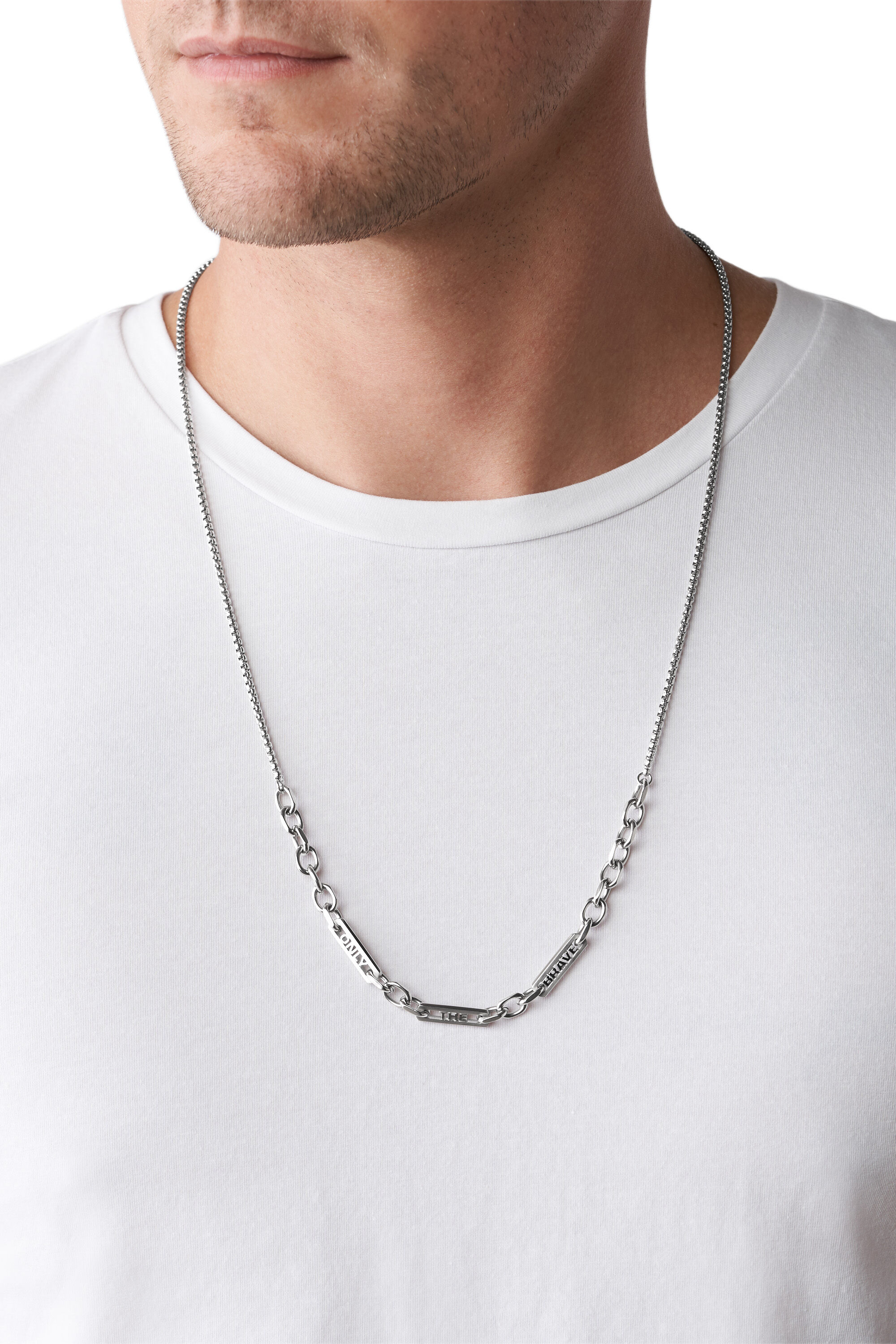 Diesel - DX1329, Male's Stainless Steel Chain Necklace in Silver - 3