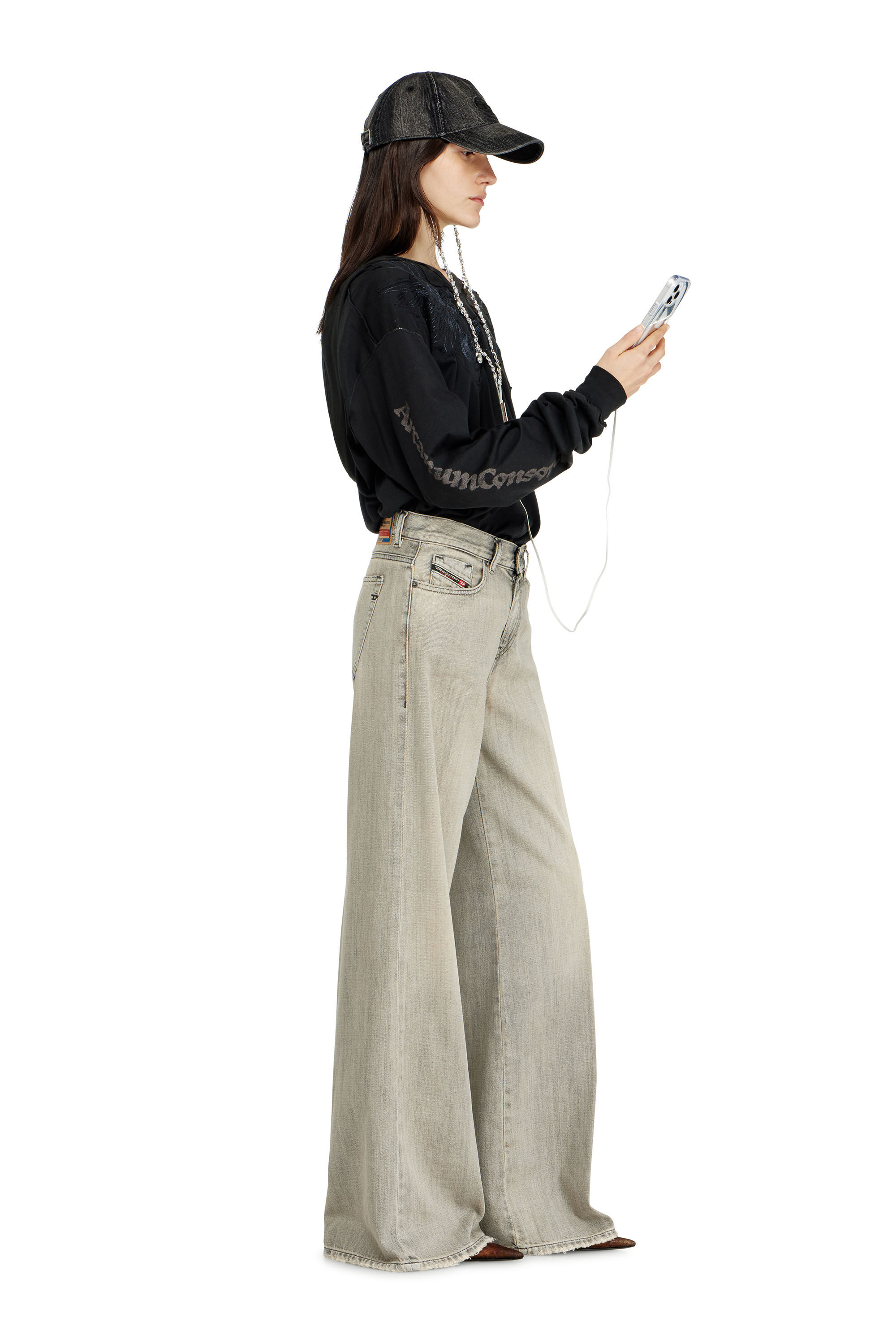 Women's Flare Jeans | Regular Waist 1978 D-Akemi | Grey | Diesel US
