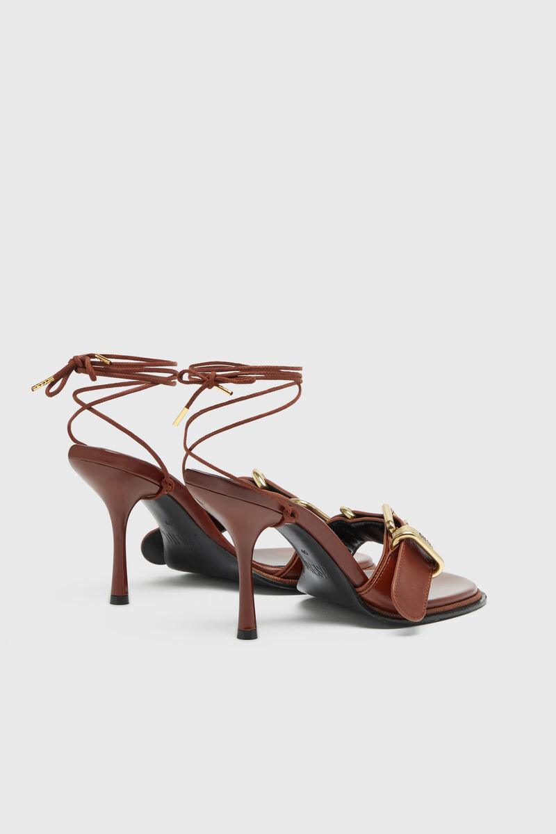D-Cocco-Ankle-wrap sandals in leather