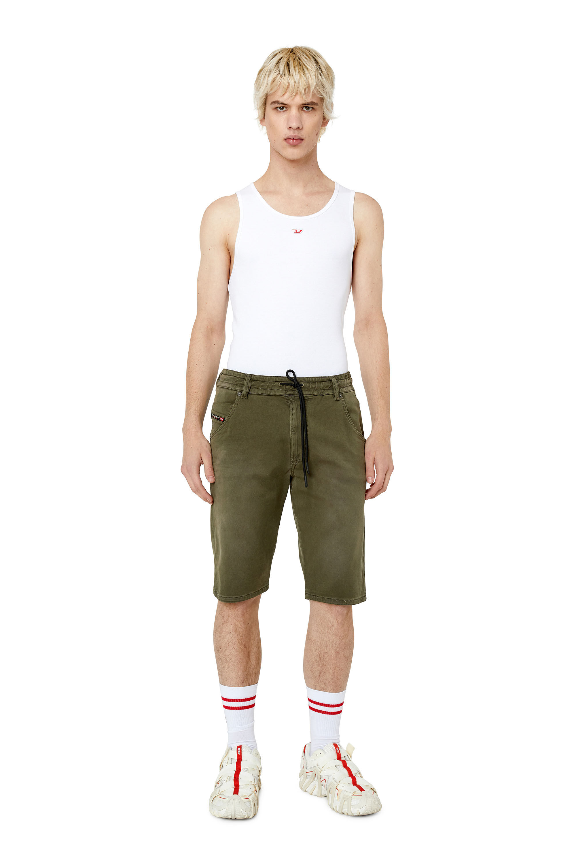 Diesel - D-KROOSHORT-Z JOGGJEANS, Male's Coloured shorts in JoggJeans® in Green - 1