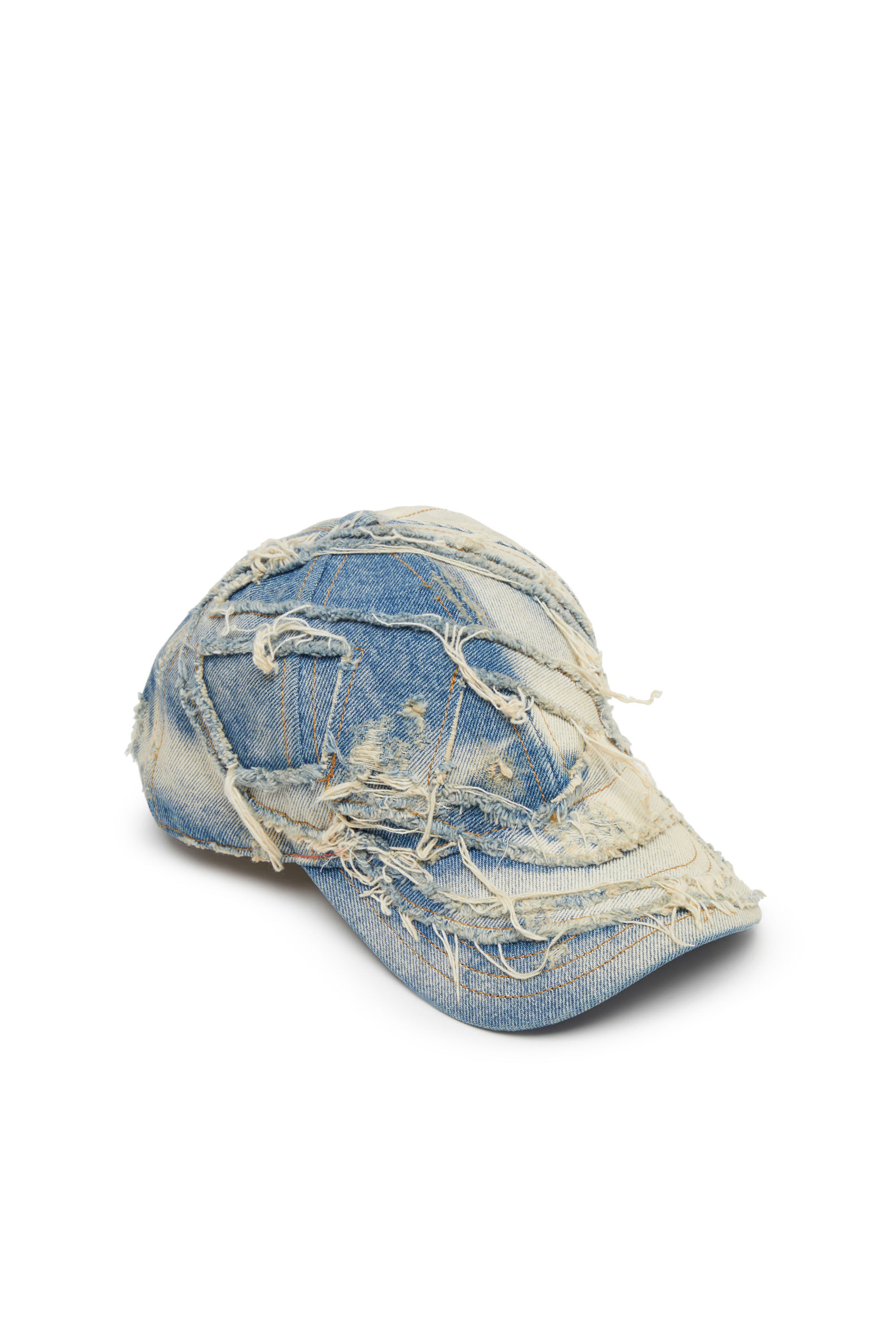 Diesel - C-OBI-DNM, Male's Baseball hat in destroyed denim in Light Blue - 3