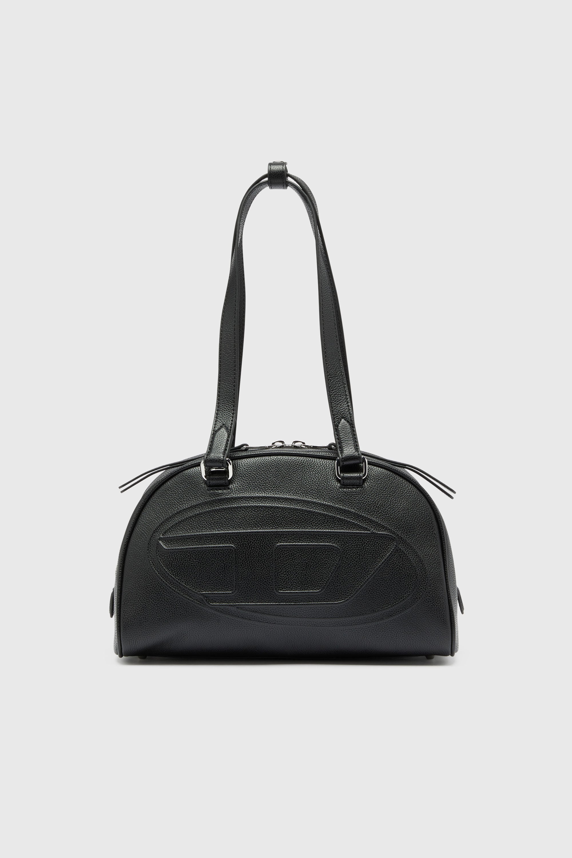 Diesel - 1DR DOME SHOULDER, 1DR Dome - Bolso Boston de piel con logo en relieve Unisex in Negro - 1