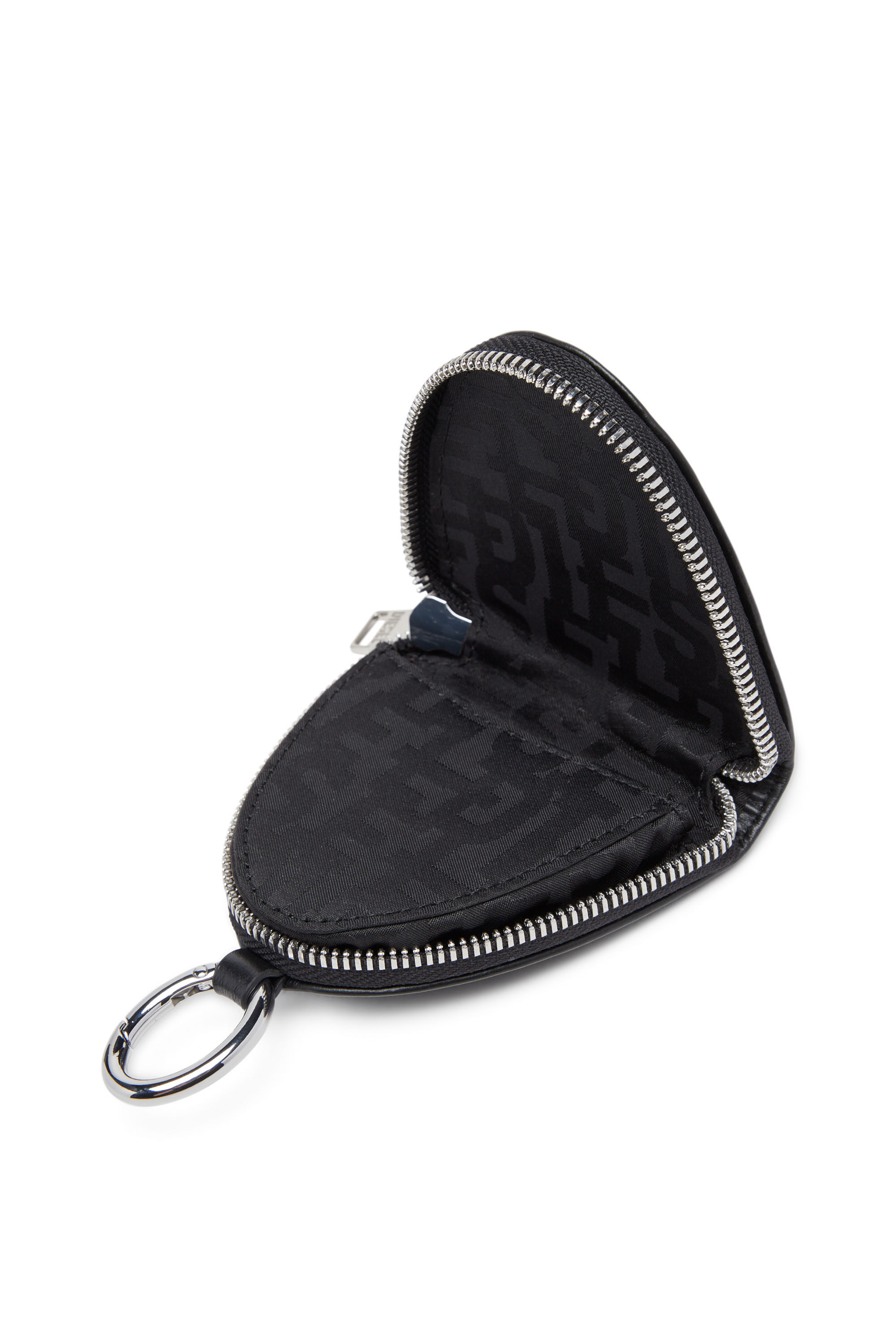 Diesel - COIN PURSE ZIP, Porte-monnaie en cuir avec logo embossé Mixte in Noir - 3
