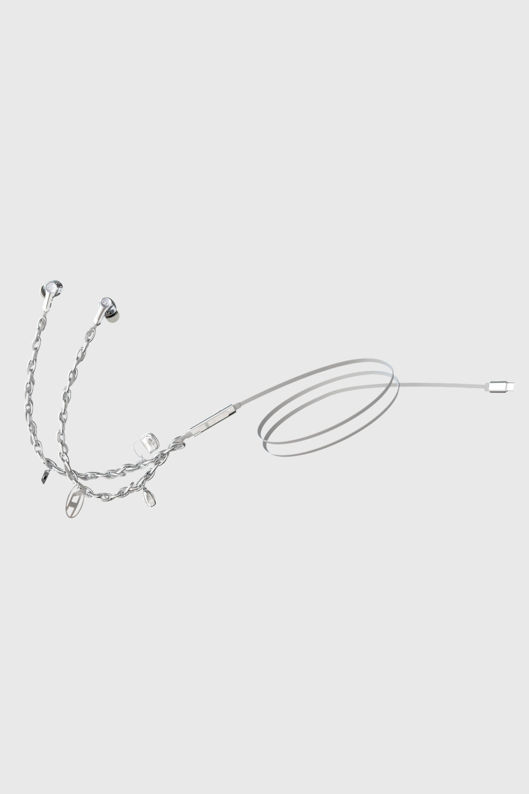 Auriculares con cable y charms Mujer | Plateado | Diesel US