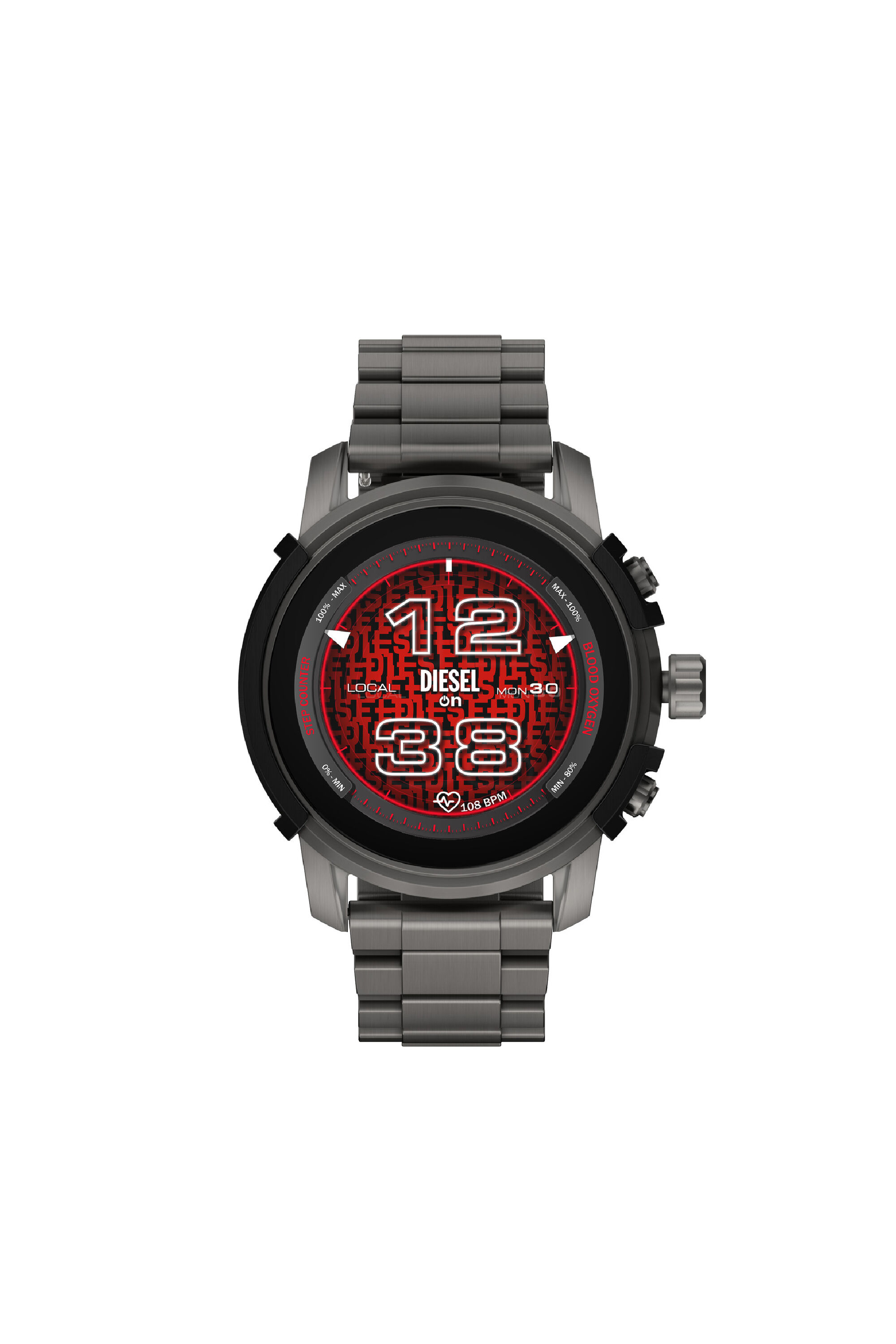 Diesel - DZT2042, Male's Griffed stainless steel smartwatch in Dark Grey - 1