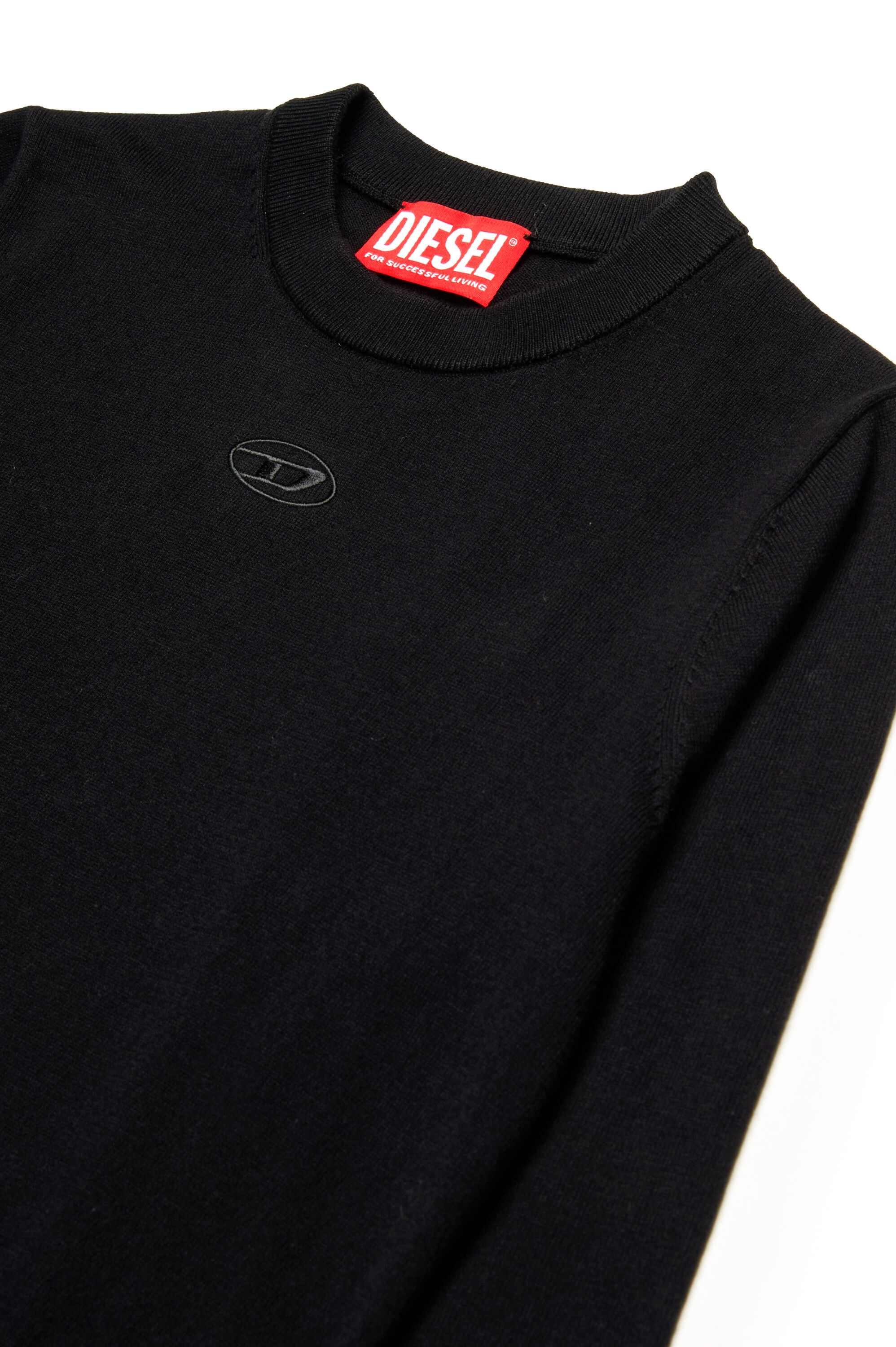Diesel - KVIERI, Male's Cotton jumper with Oval D embroidery in Black - 3