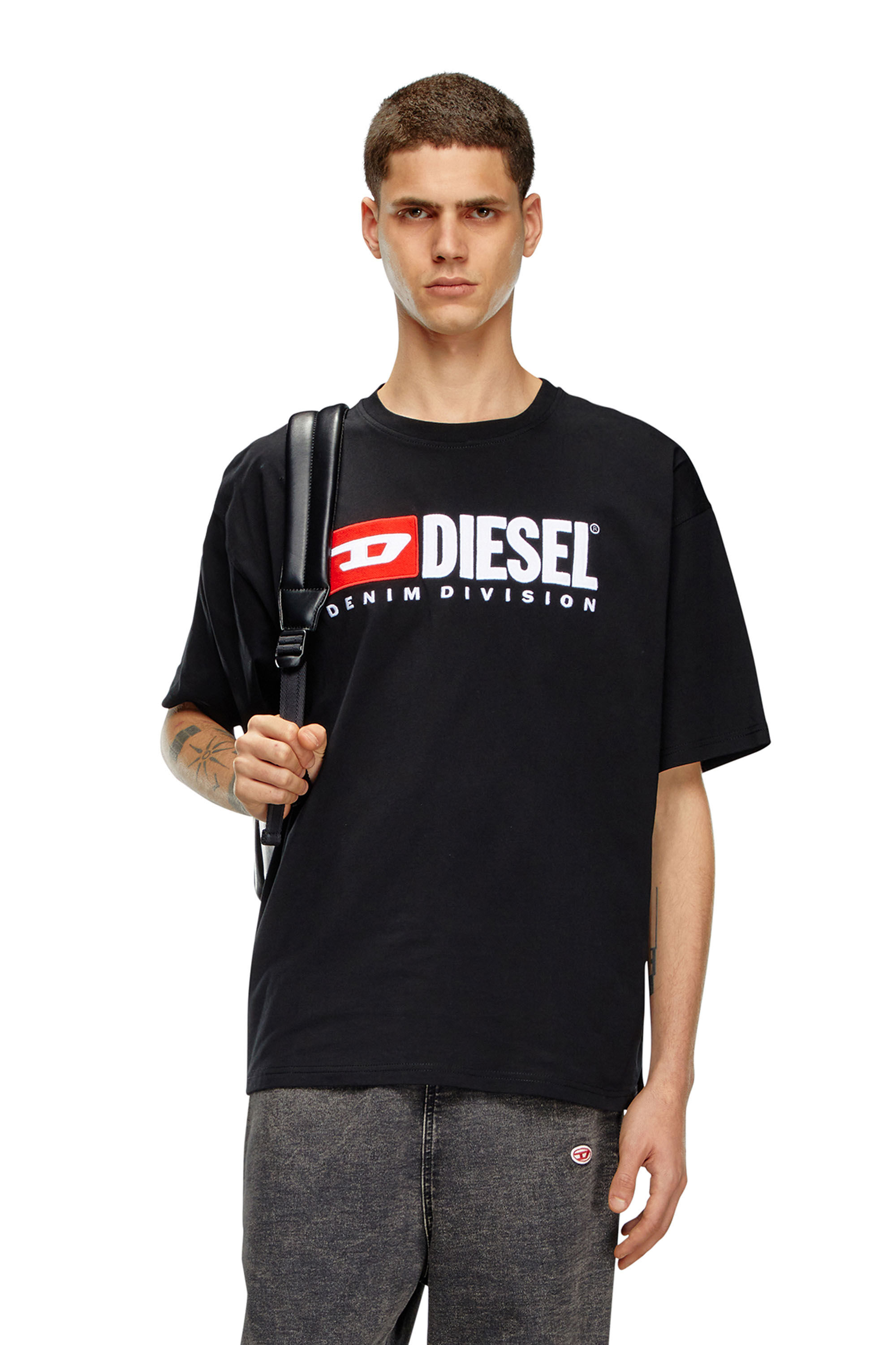 Diesel - T-BOXT-DIV, Man's T-shirt with Diesel patch logo in Black - 3
