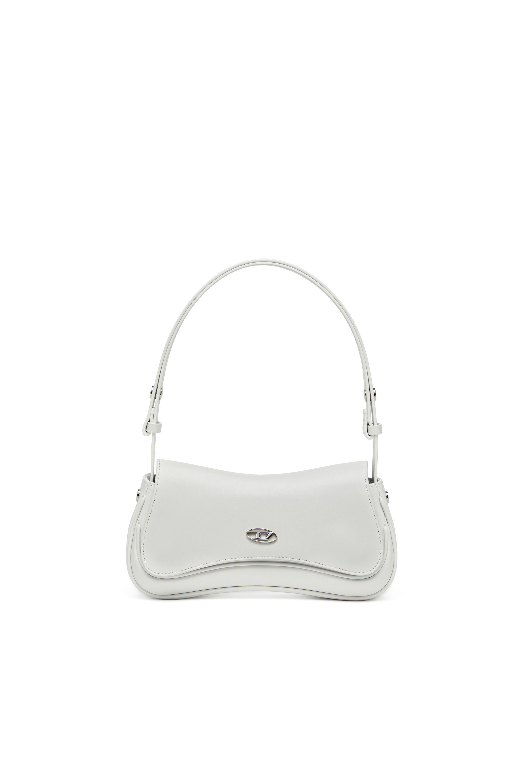 Diesel - PLAY CLUTCH, Female's Play-Semi gloss leather shoulder bag in White - 6