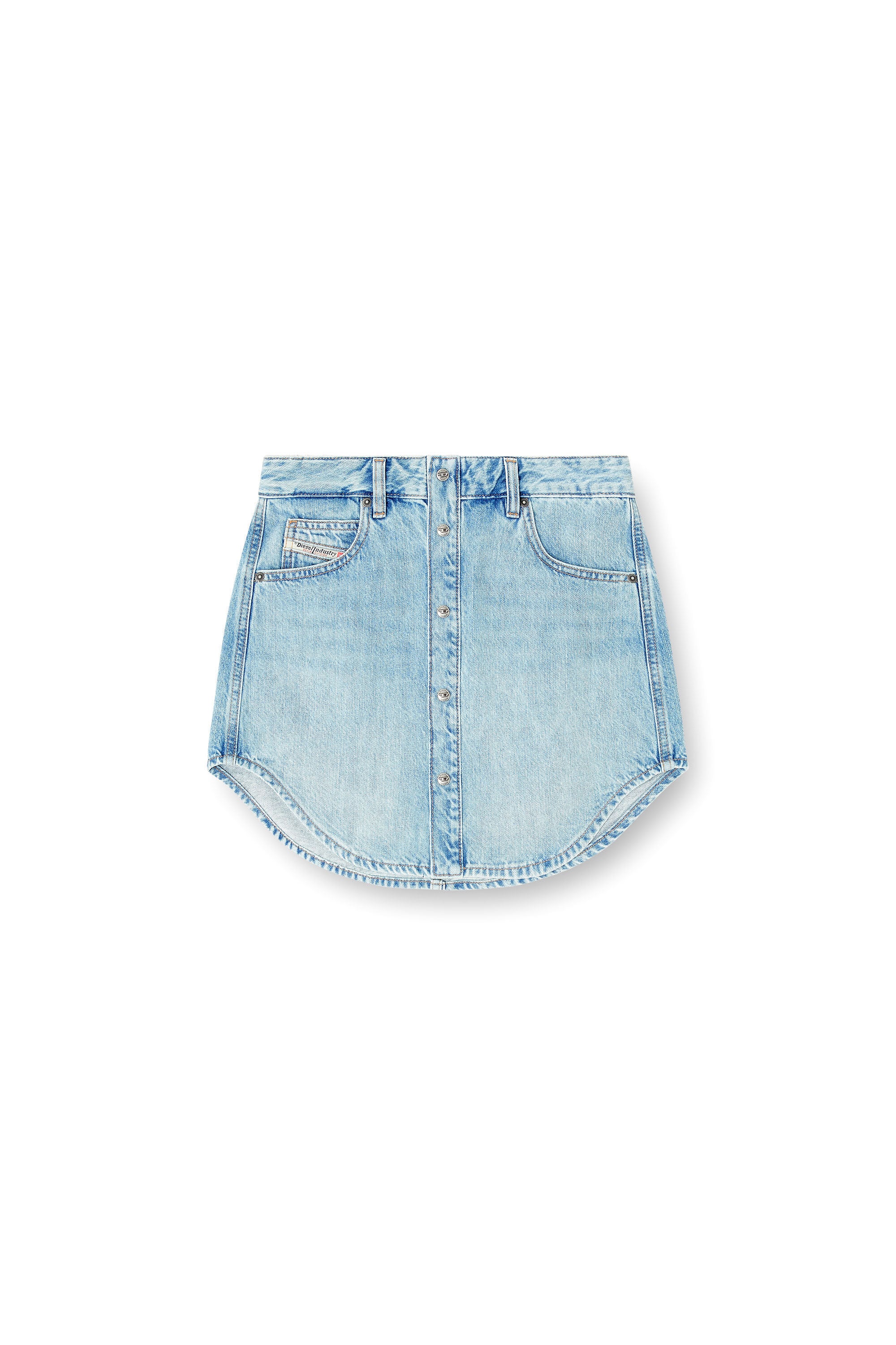Women's Denim button-front miniskirt | Blue | Diesel {{Country}}