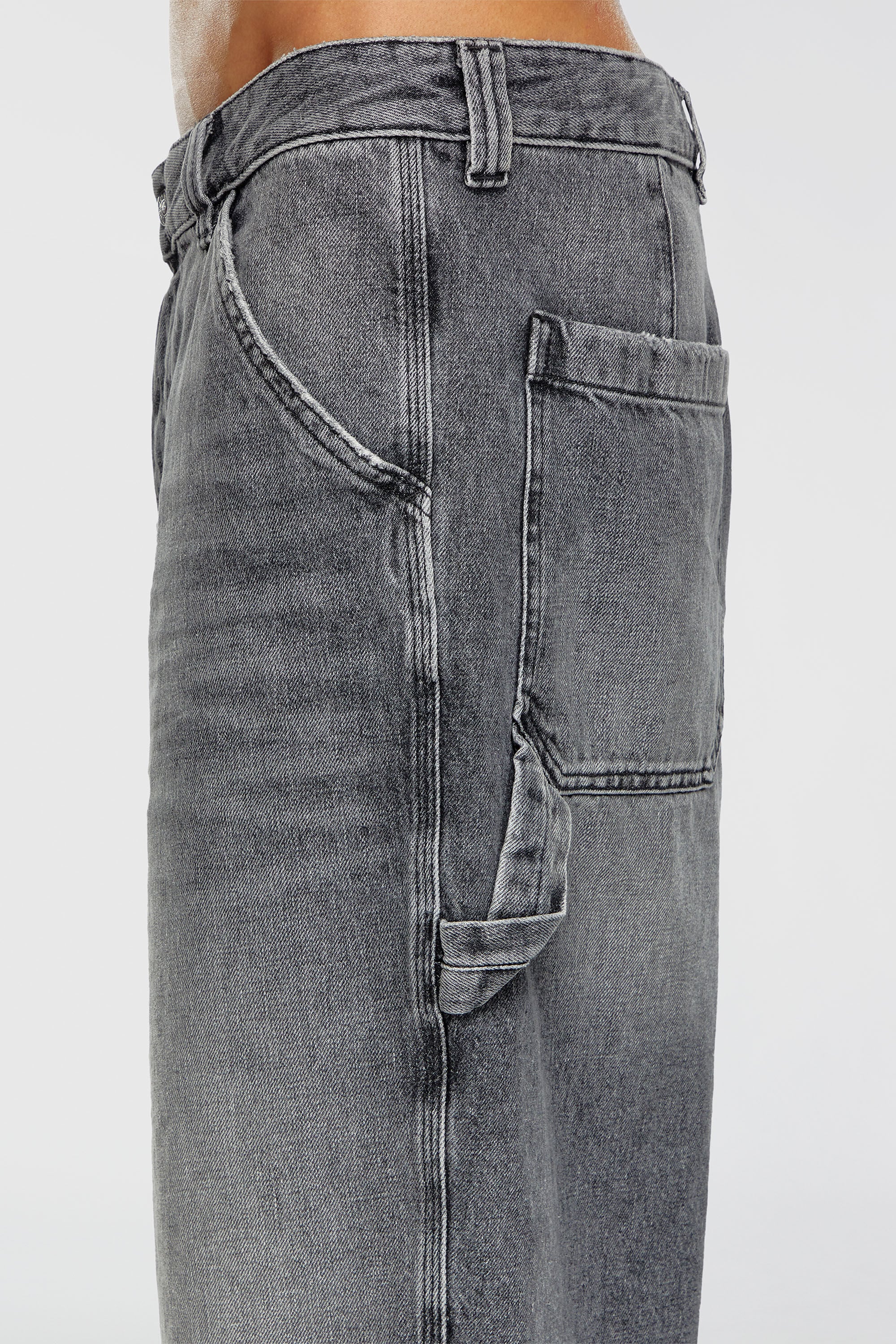 Diesel - D-LIVERY-SHORT, Male's Hemp denim utility shorts in Black - 5