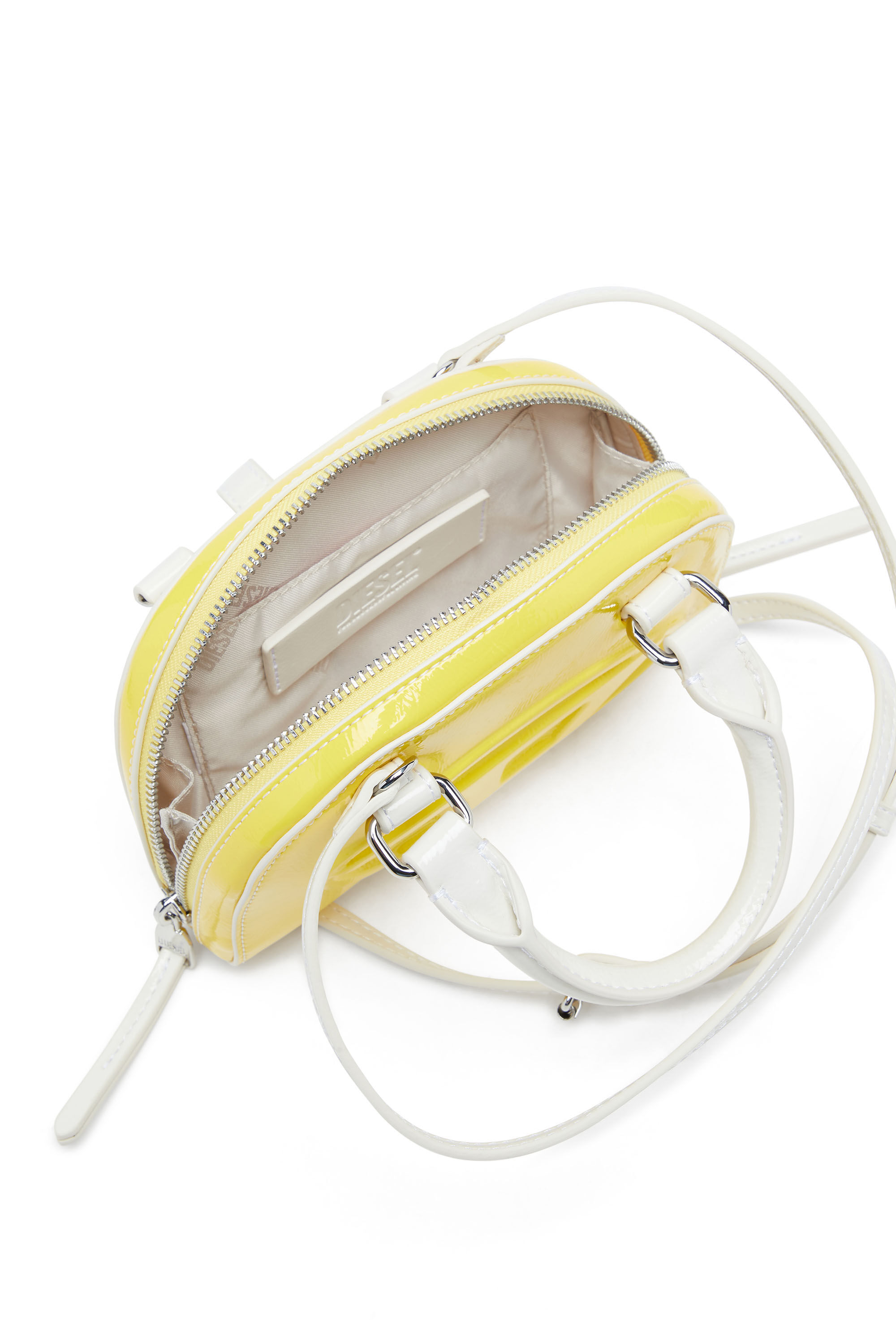 Women's 1DR Dome-Slim bowling bag with naplak effect | Yellow | Diesel