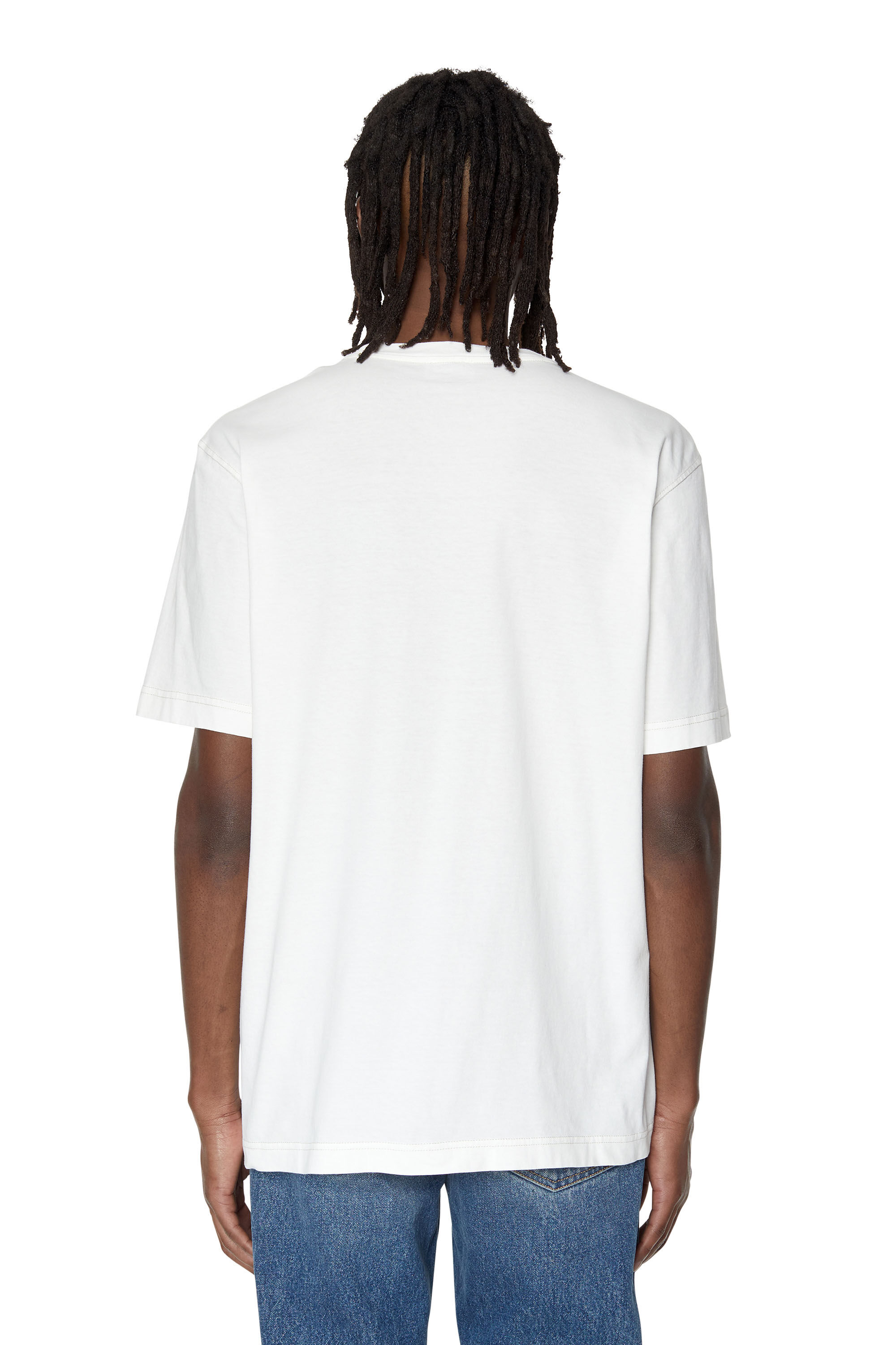 Diesel - T-JUST-E16, Male's T-shirt with bleeding logo print in White - 5