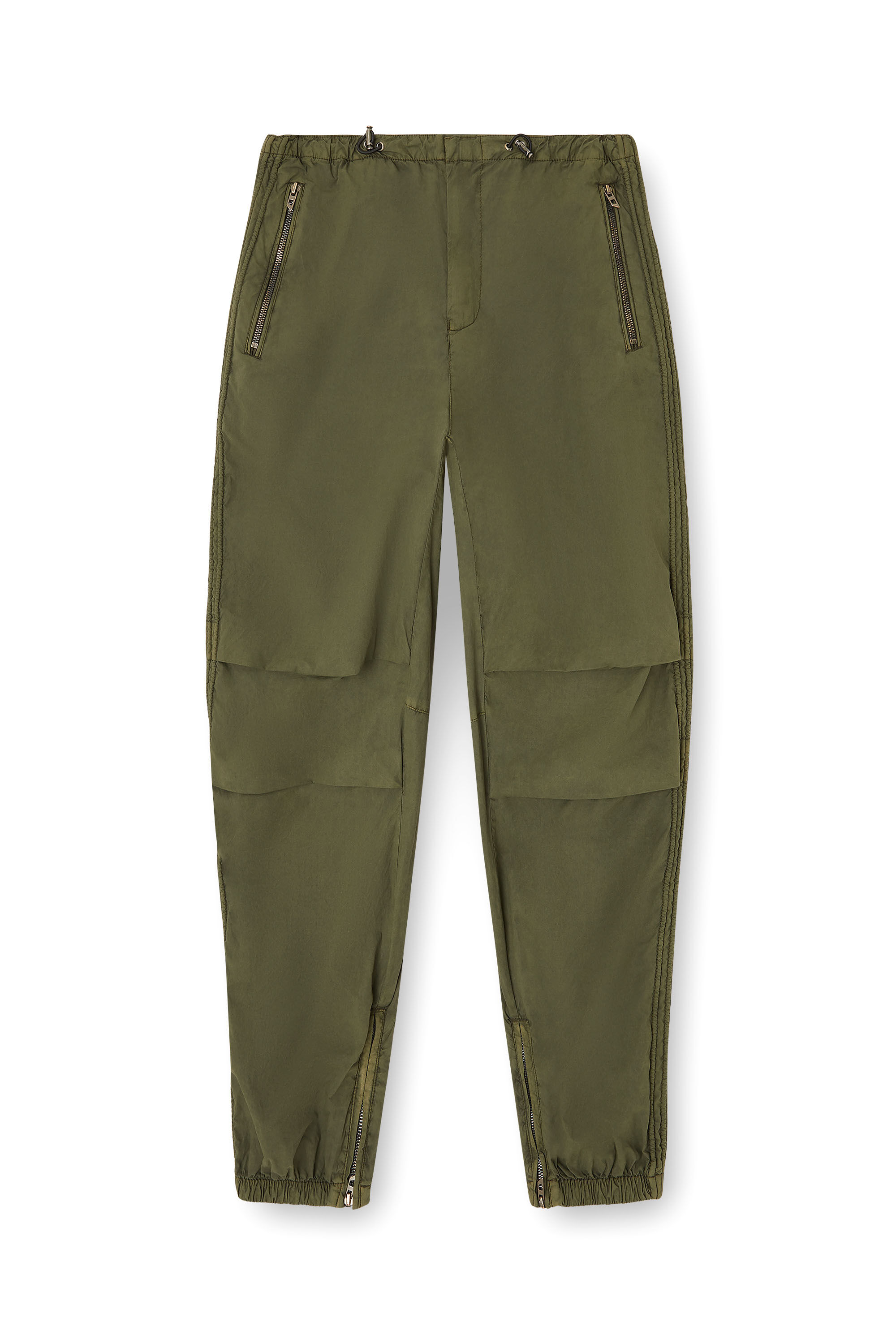 Men's Cotton cargo pants with side bands | Green | Diesel