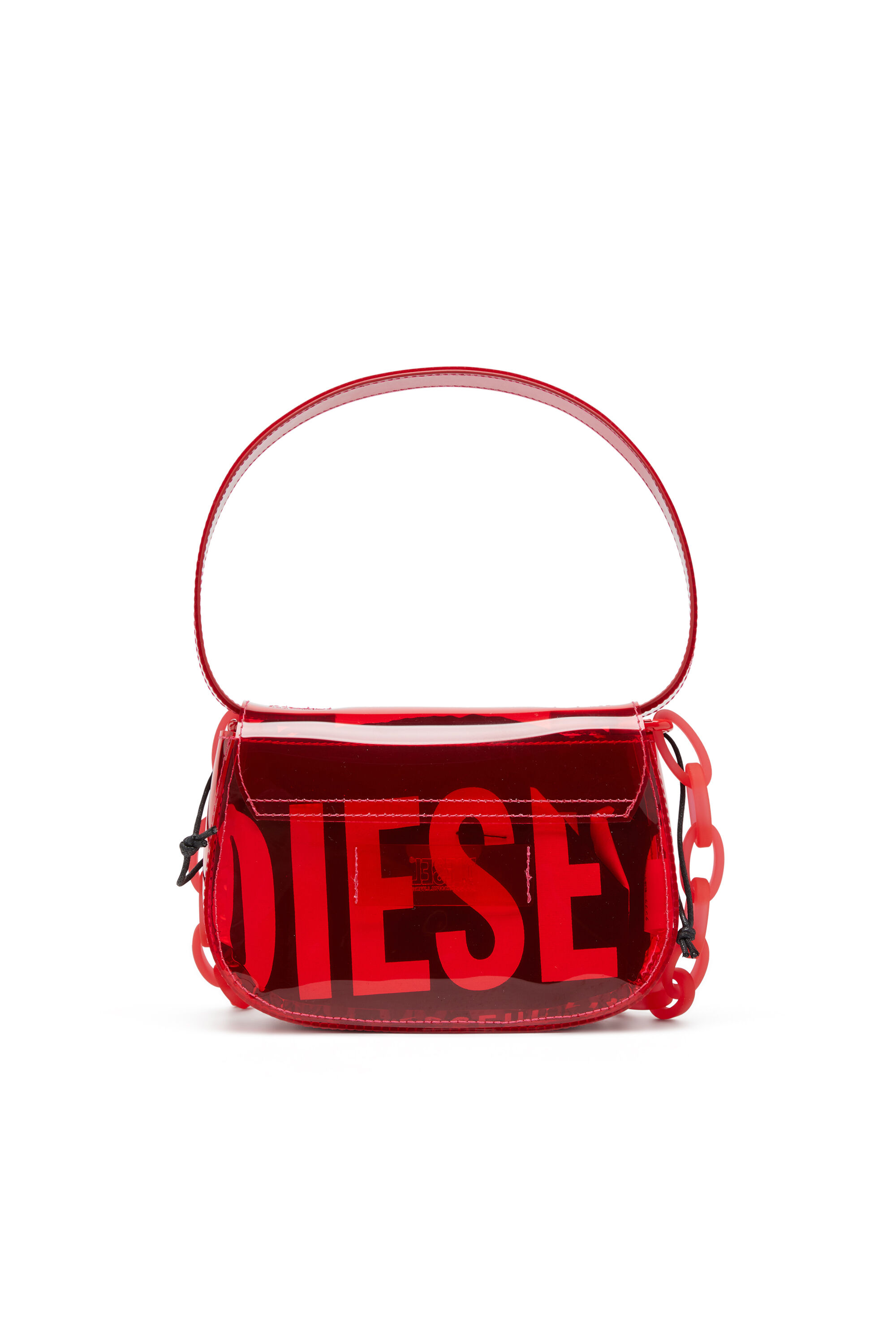 Diesel - 1DR, Woman's 1DR-Iconic shoulder bag in transparent TPU in Red - 3