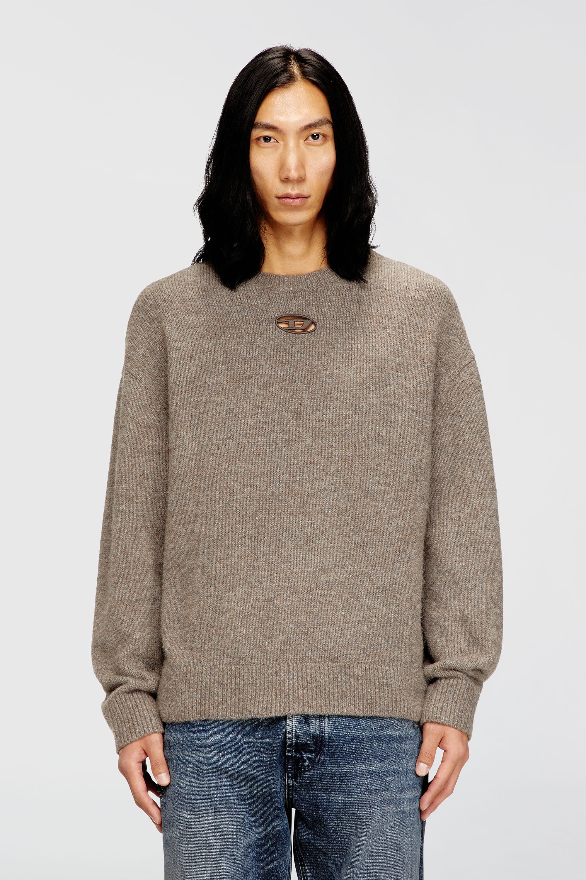 Diesel - K-AREESO, Jersey de mezcla de lana y alpaca Hombre in Beige - 3