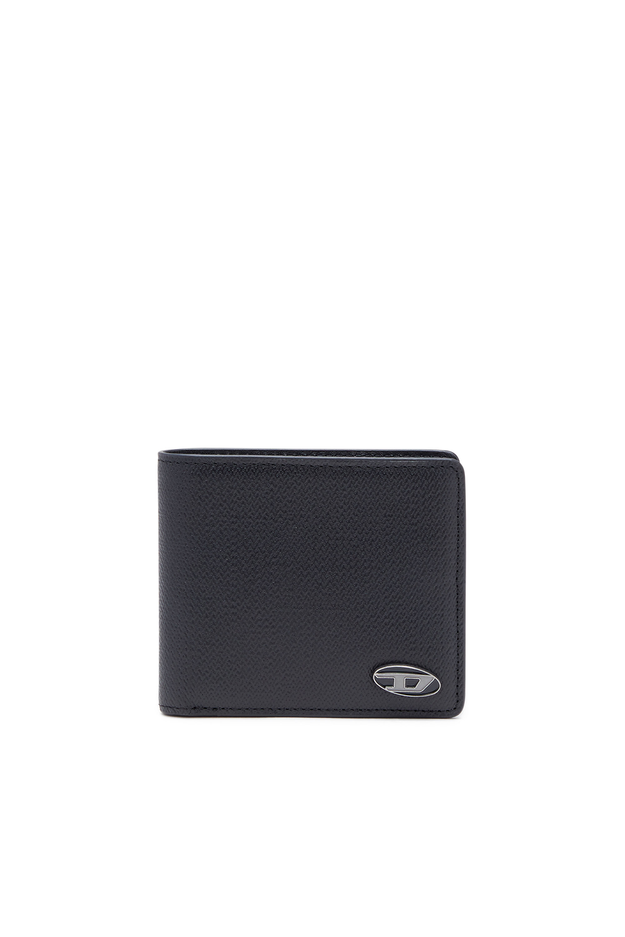 Diesel - BI-FOLD COIN S, Male's Bi-fold wallet in textured leather in Black - 1