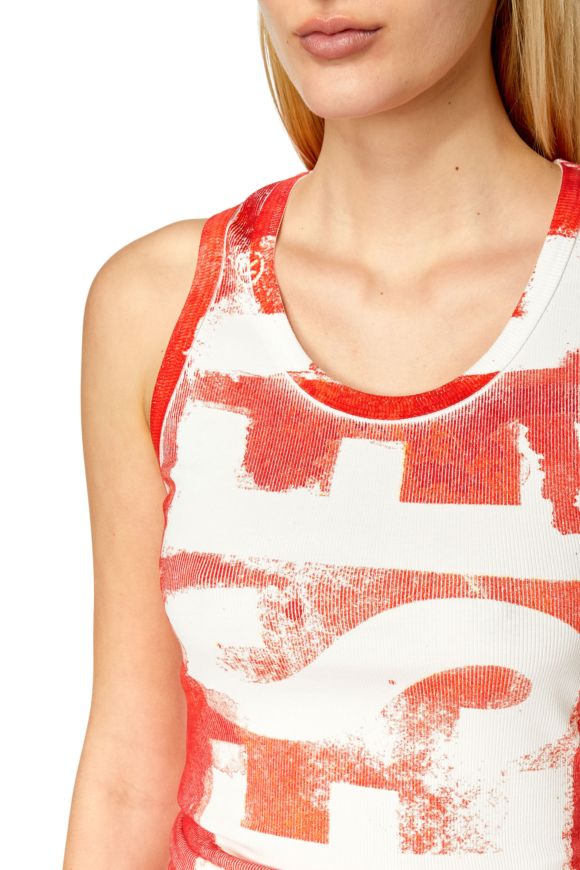 Diesel - T-ANKY-G1, Débardeur avec logo effet délavé Femme in Rouge - 5