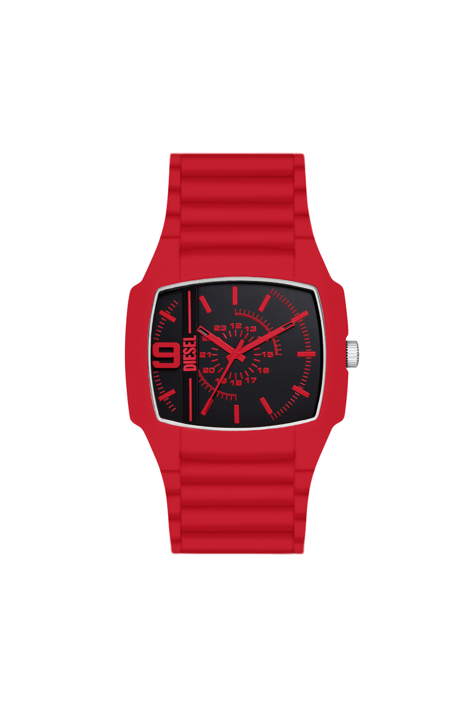 Diesel - DZ2165, Montre Cliffhanger 2.0 en silicone Rouge Homme in Rouge - 1