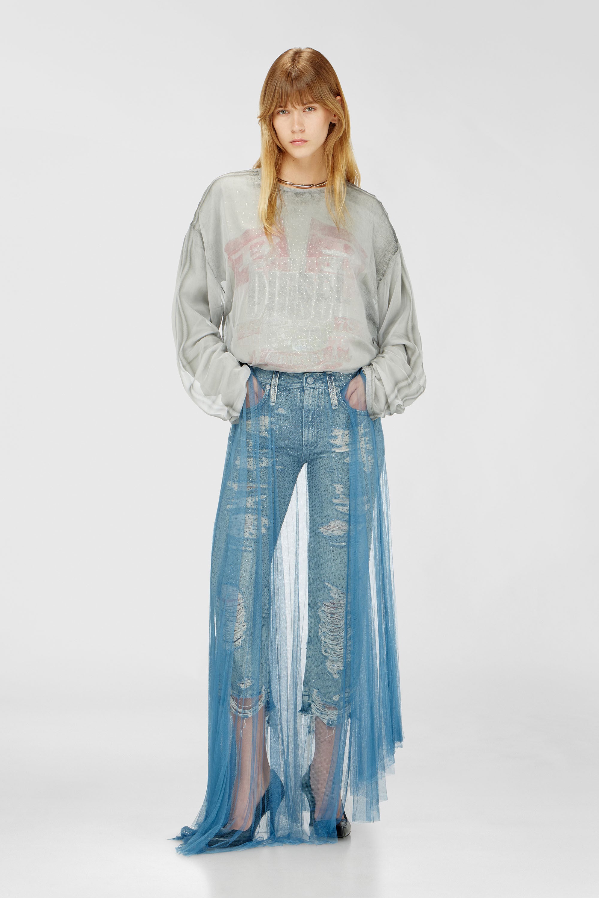 Diesel - Regular Jeans D-Aisi 0DBER Mujer, Azul medio - 1