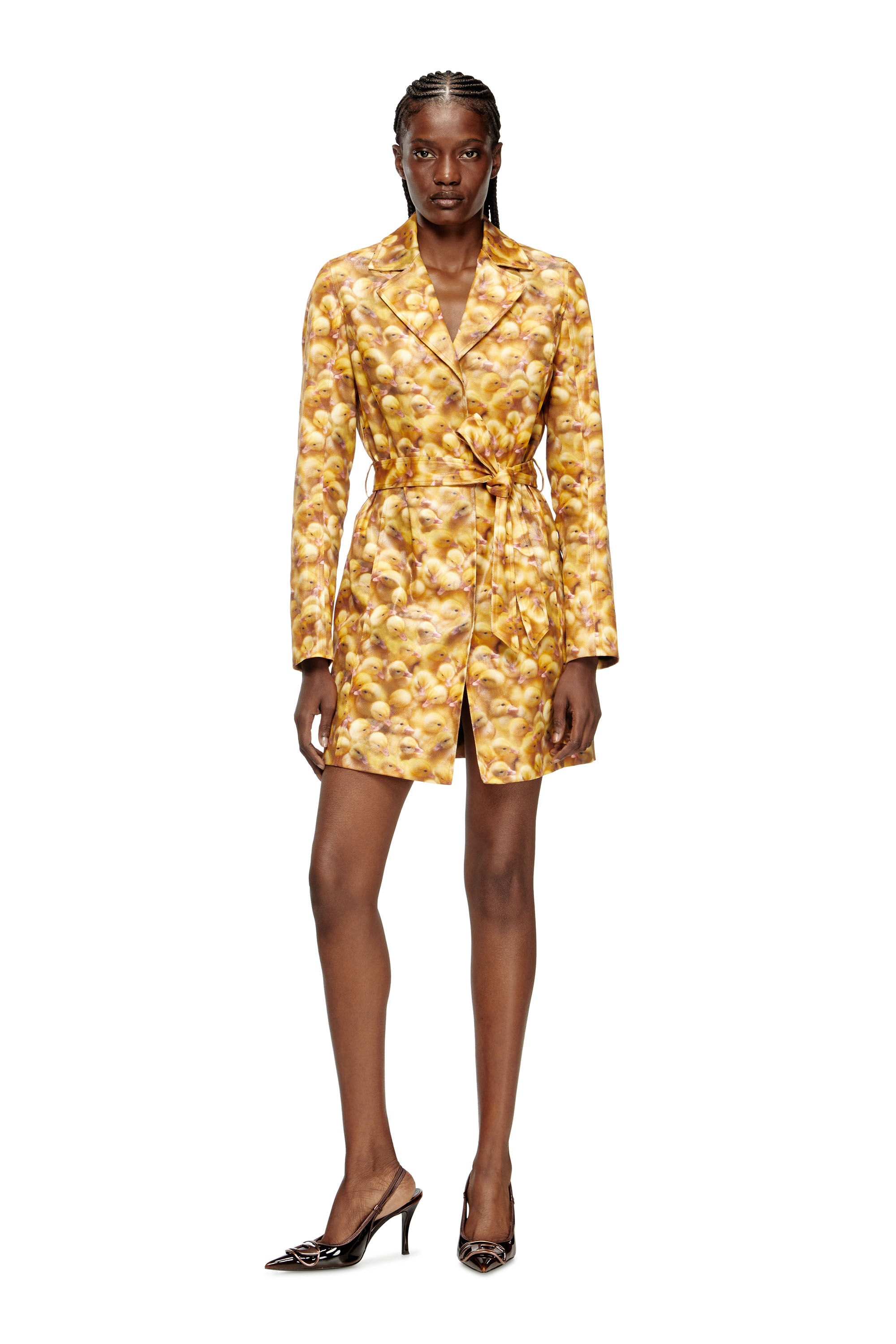 Women's Trench coat with duck print | Yellow | Diesel {{Country}}
