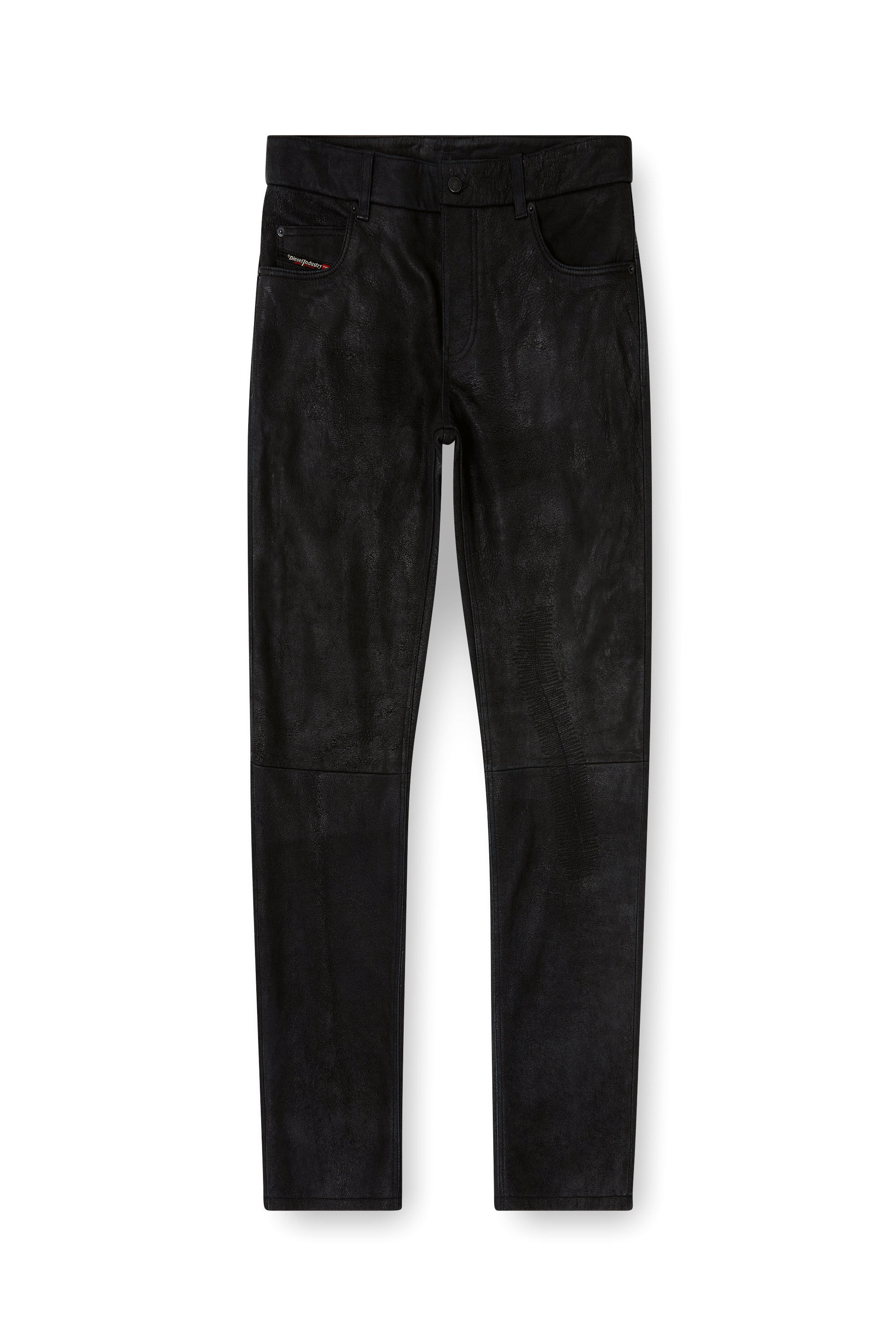 Men's Jean-cut leather pants | Black | Diesel