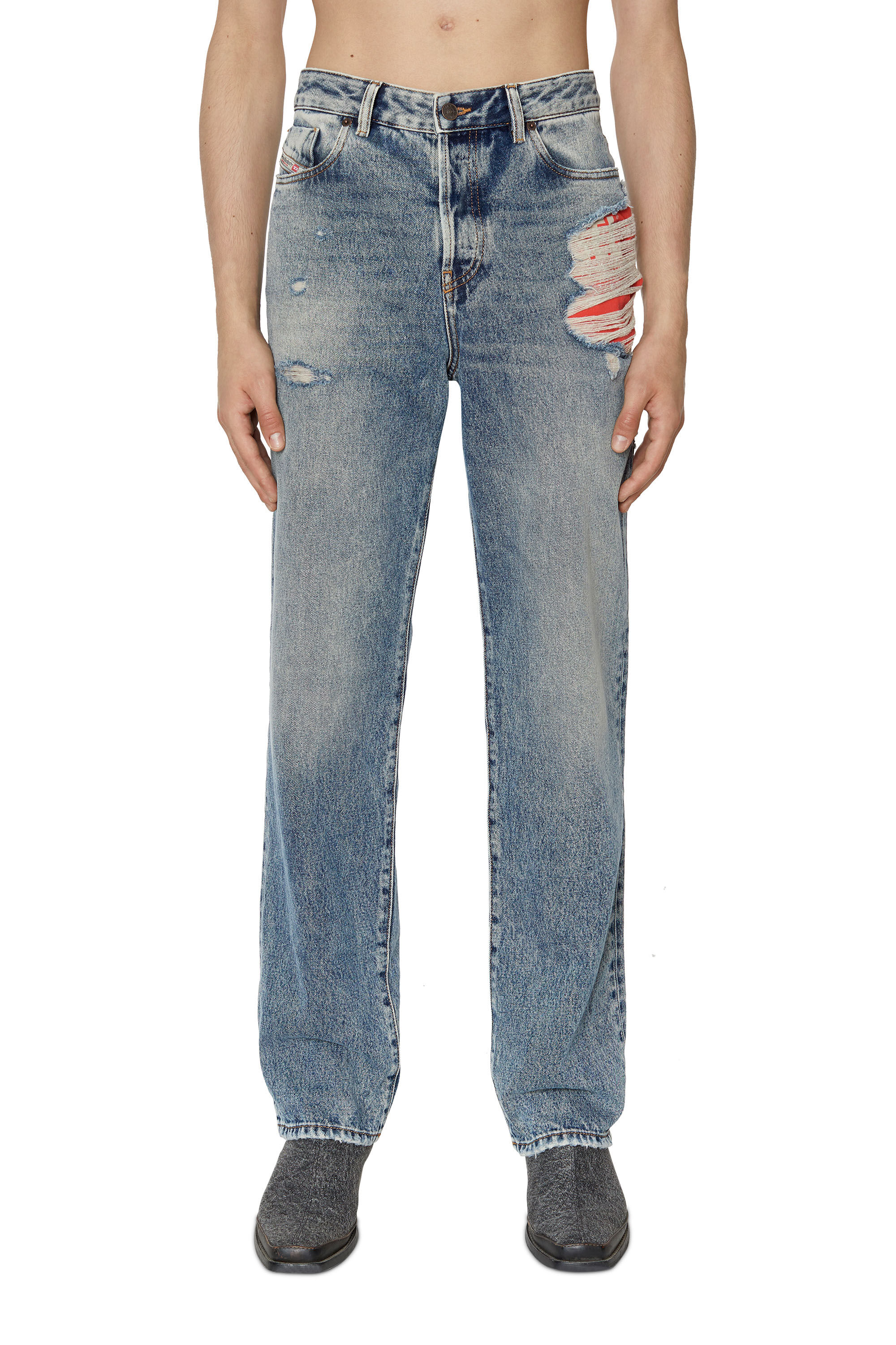 Diesel - Straight Jeans 1955 D-Rekiv 09E10, Male's Straight Jeans - 1955 D-Rekiv in Medium Blue - 3