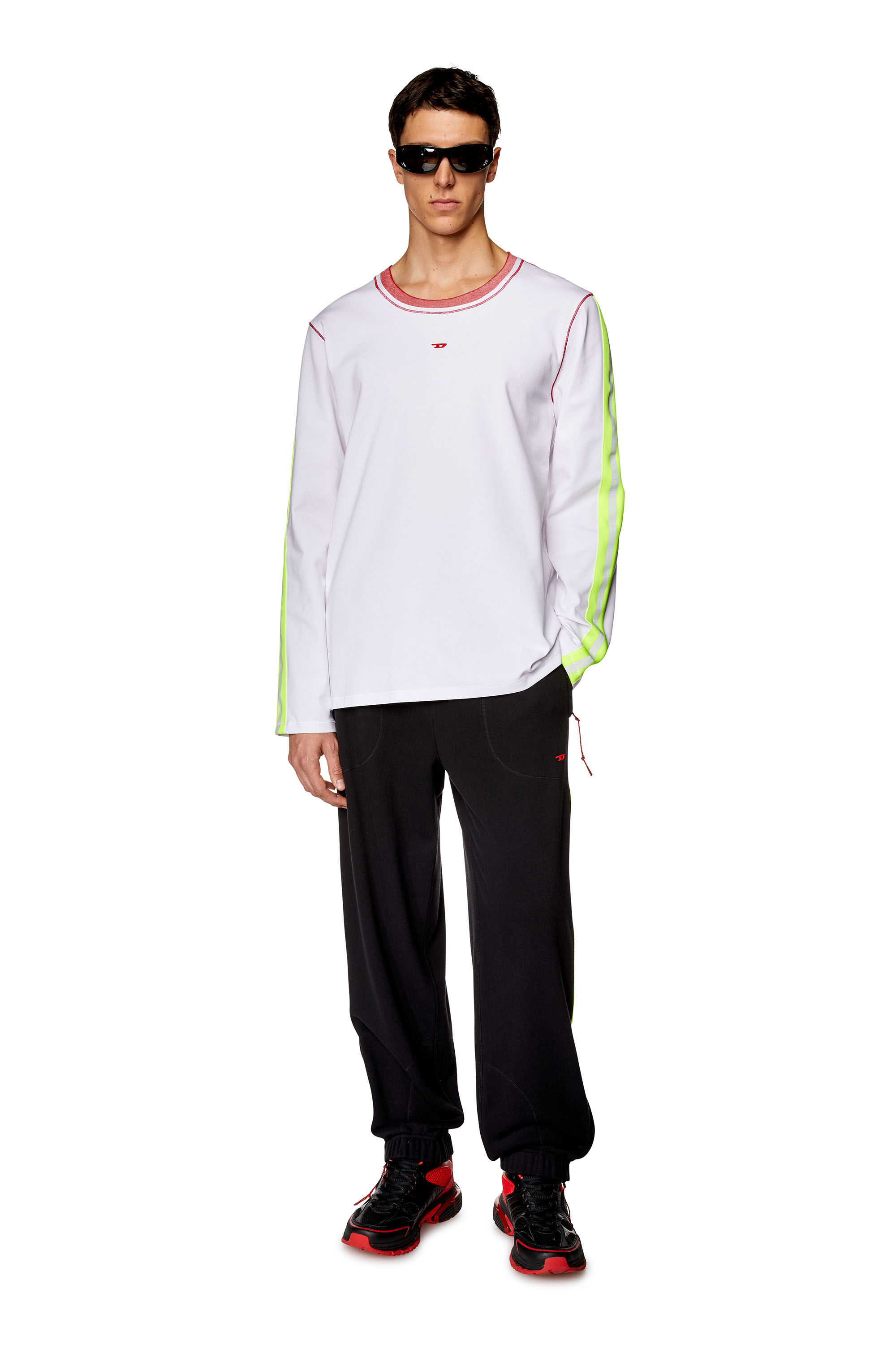 【DIESEL】 Long-sleeve T-shirt with reflective bands Men's Long-sleeve T-shirt with reflective bands | Multicolor