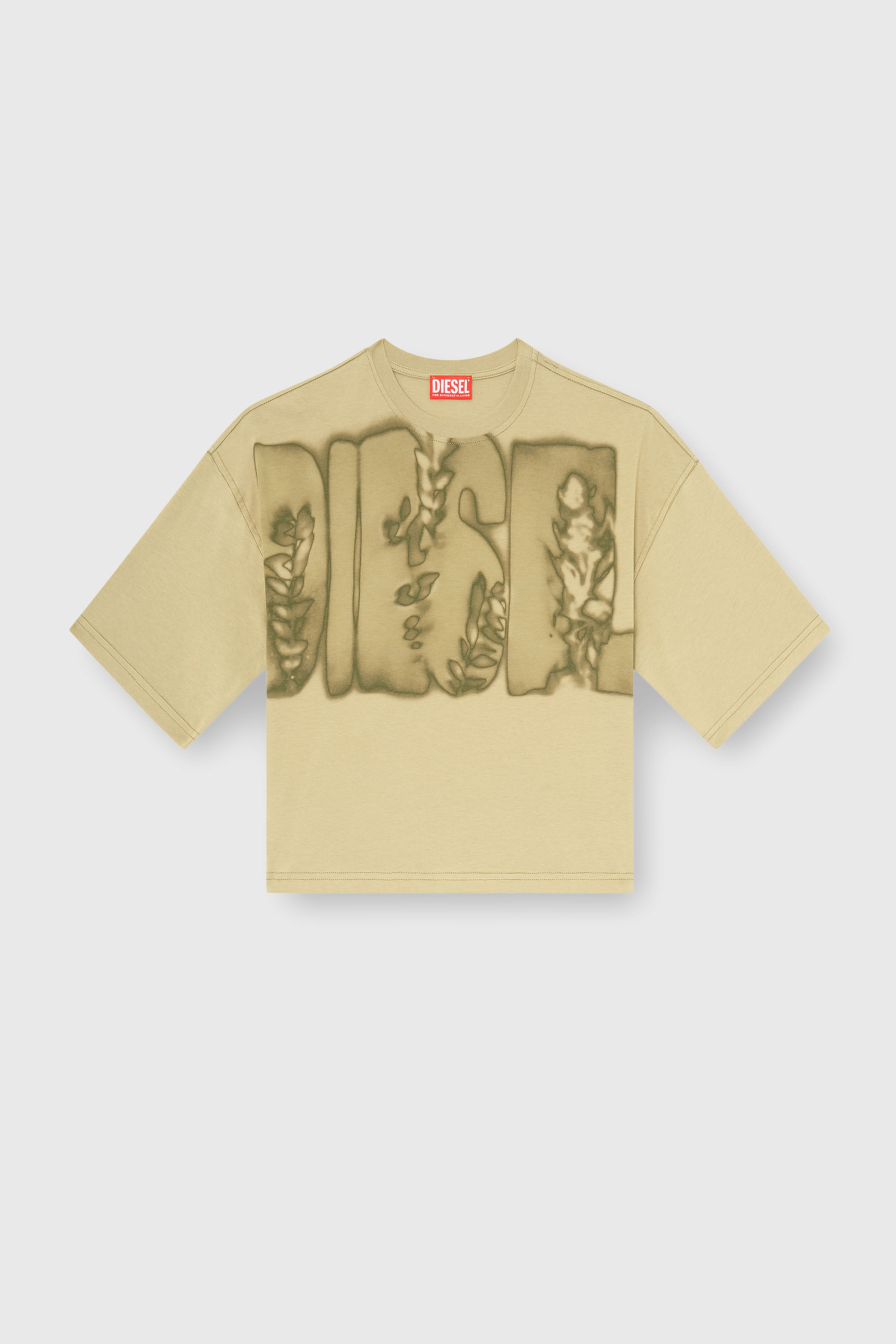 Women's Cropped T-shirt with digital print | Green | Diesel