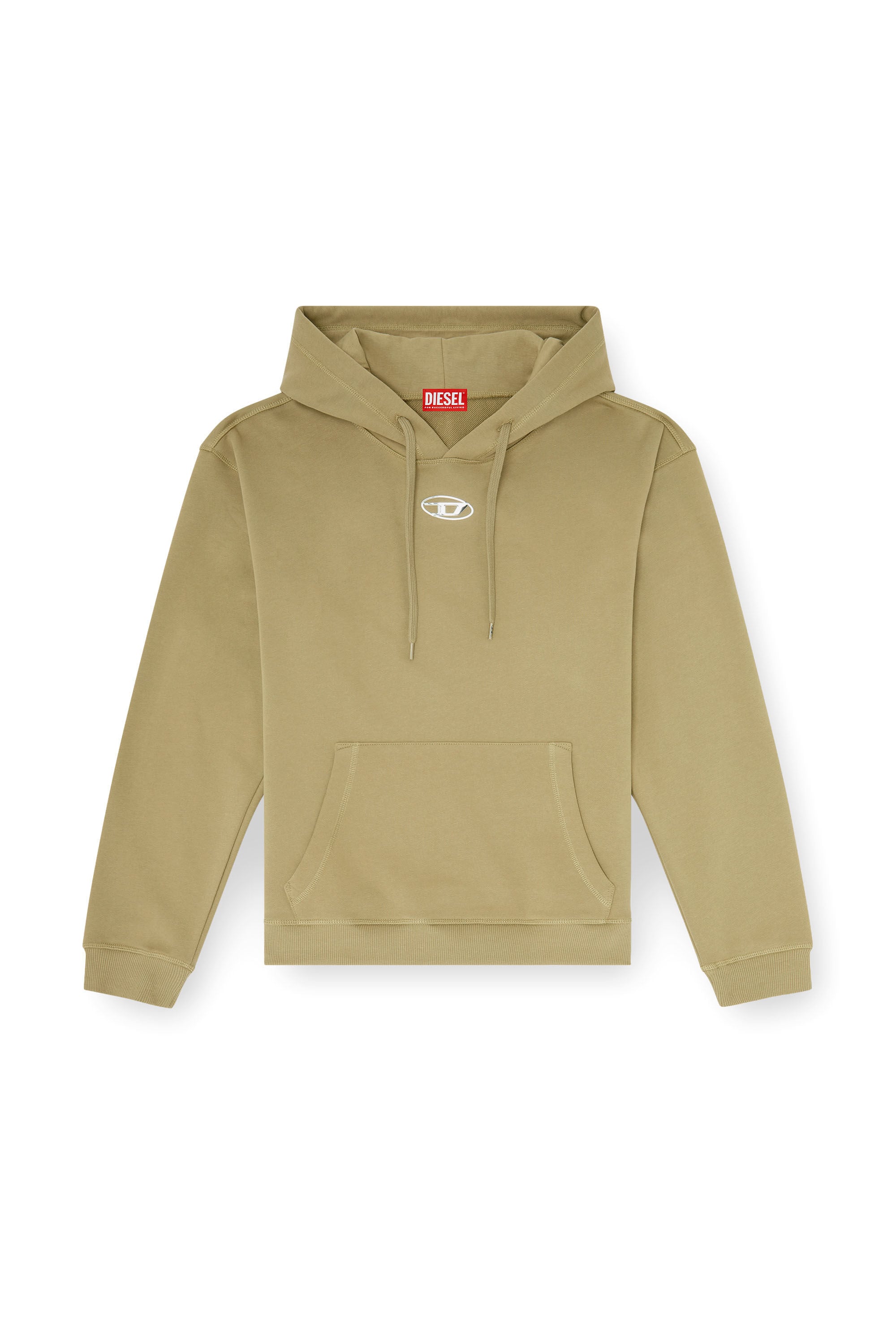 DIESEL パーカー L S-GINN-HOOD-DIV 綿 コットンイエロー Men's Cotton hoodie with metallic Oval D | Green | Diesel US