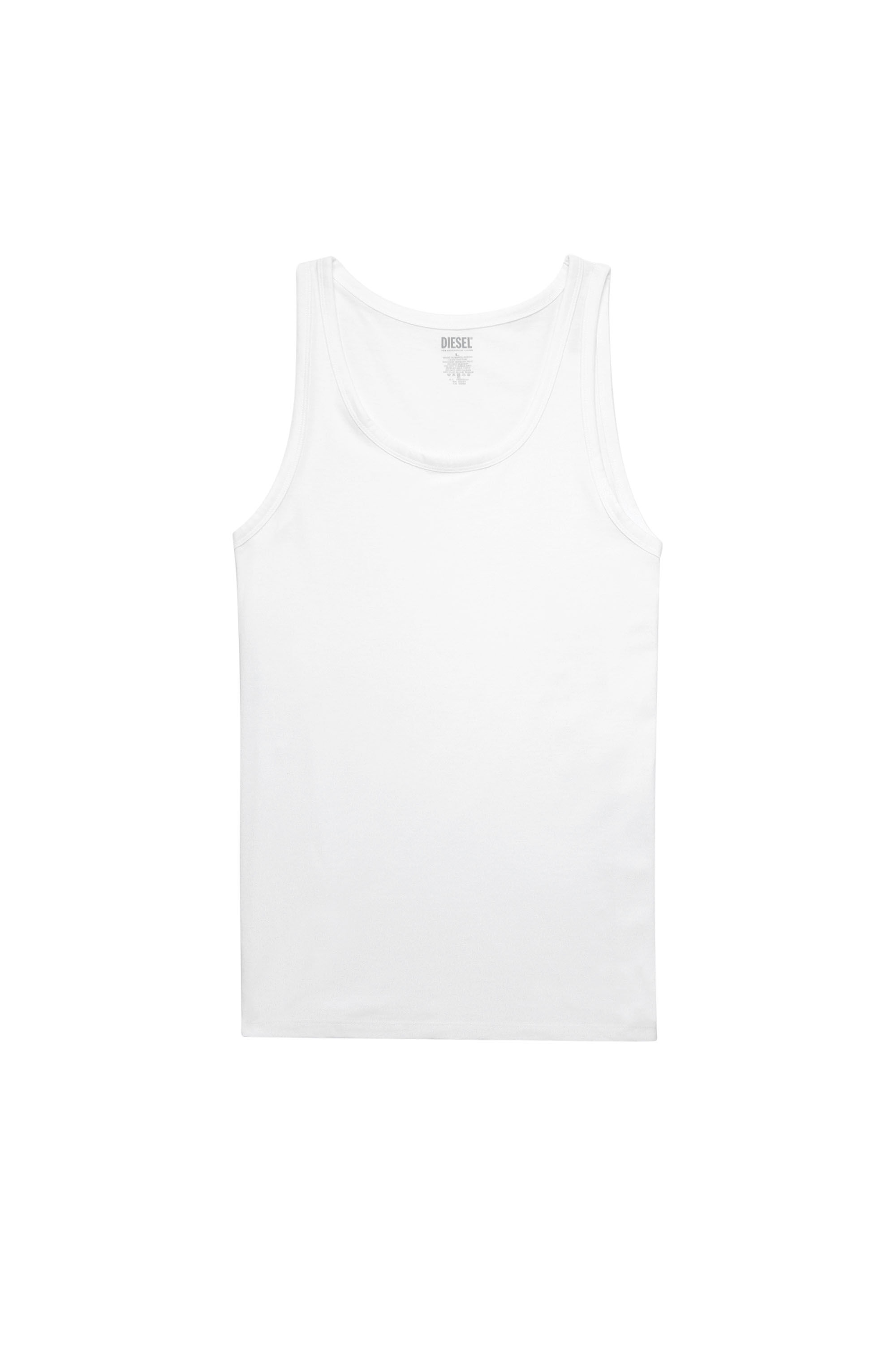 Diesel - UMTK-JOHNNY-TUBE-TWOPACK, Male's Two-pack of tank tops with logo print in White - 2
