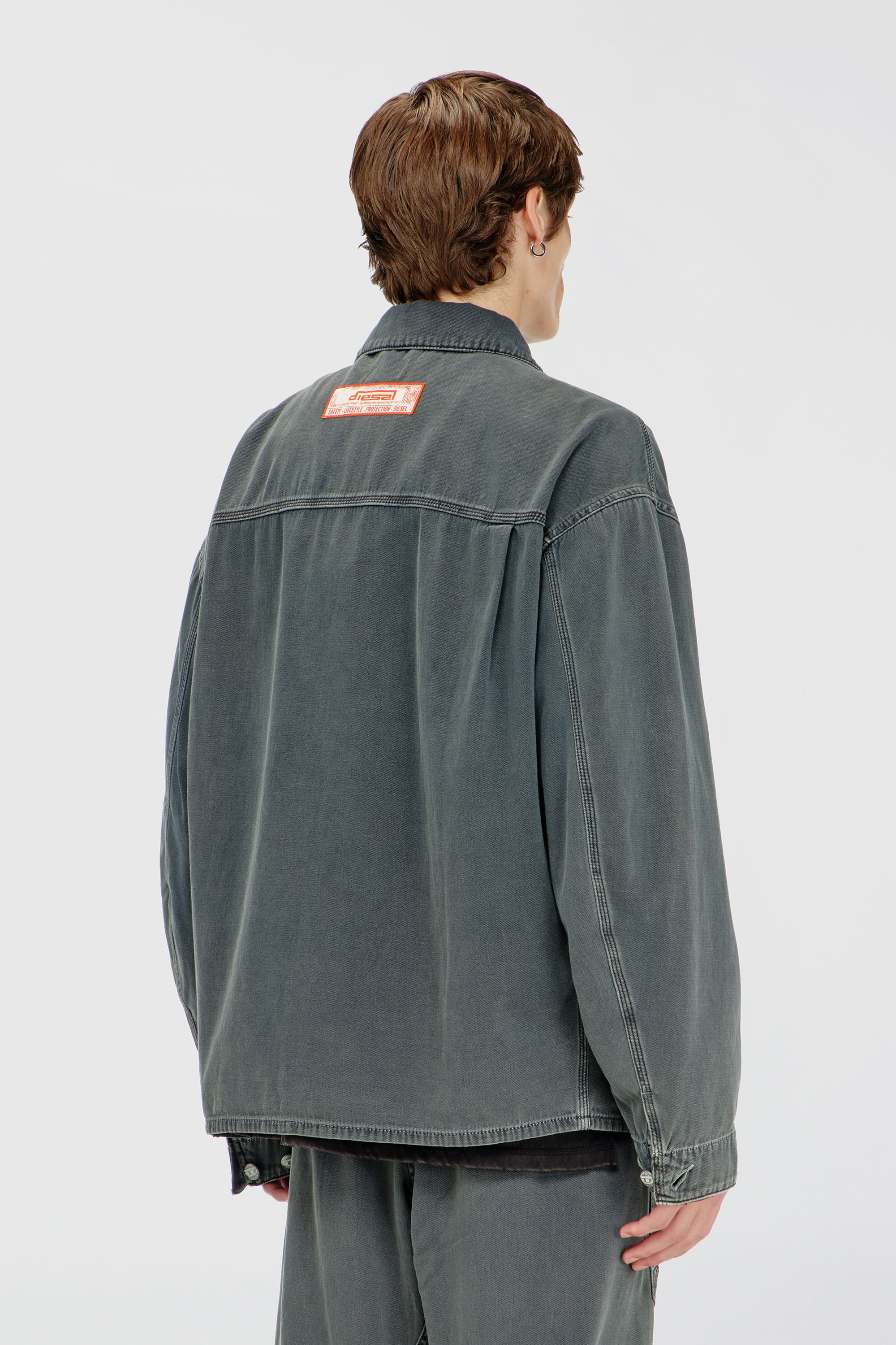 Diesel - D-STACK-U, Unisex's Utility-style jacket in coloured denim in Grey - 5