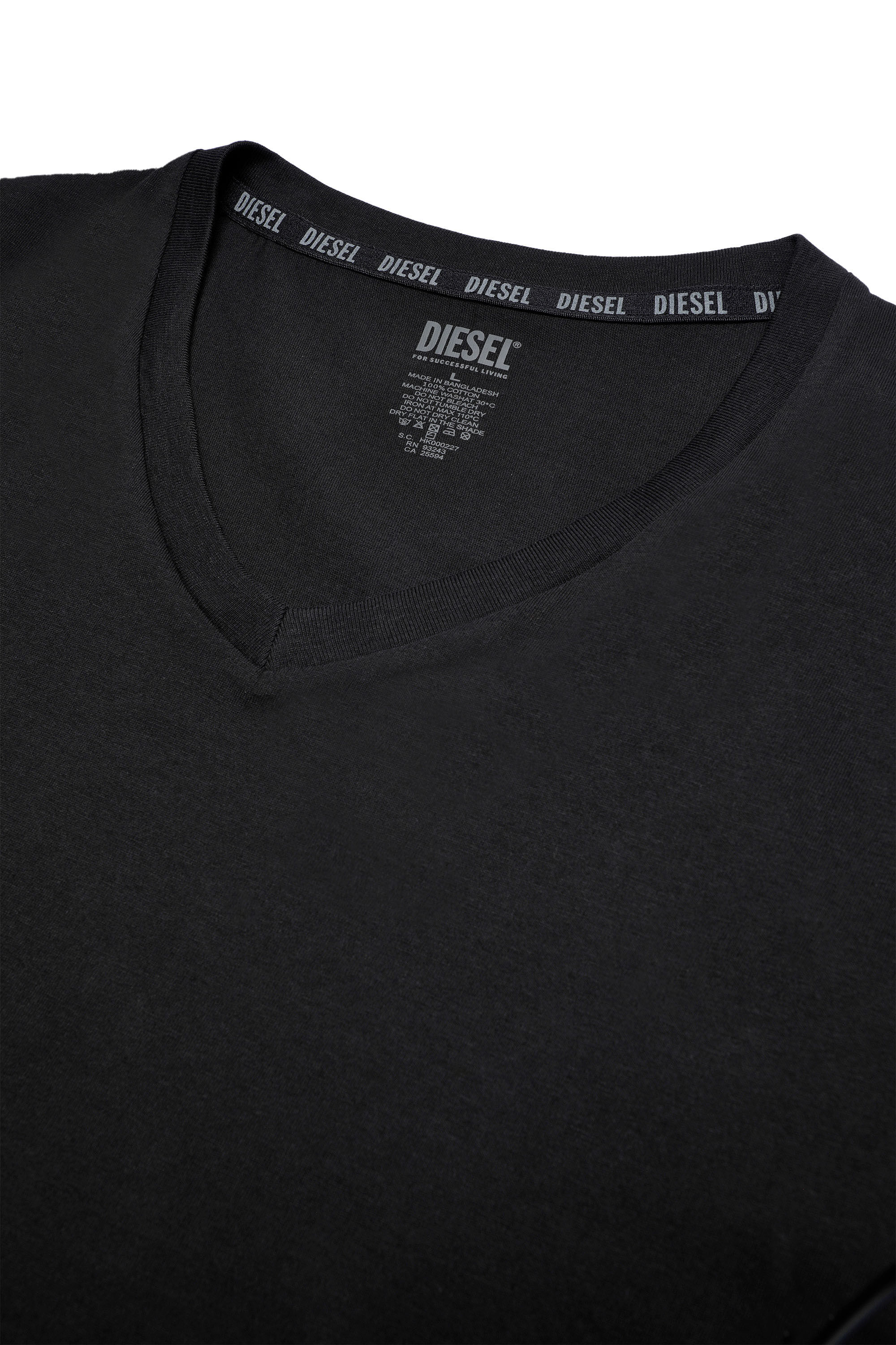 Diesel - UMTEE-MICHAEL-TUBE-TWOPACK, Male's Two-pack V-neck T-shirts with D patch in Black - 3