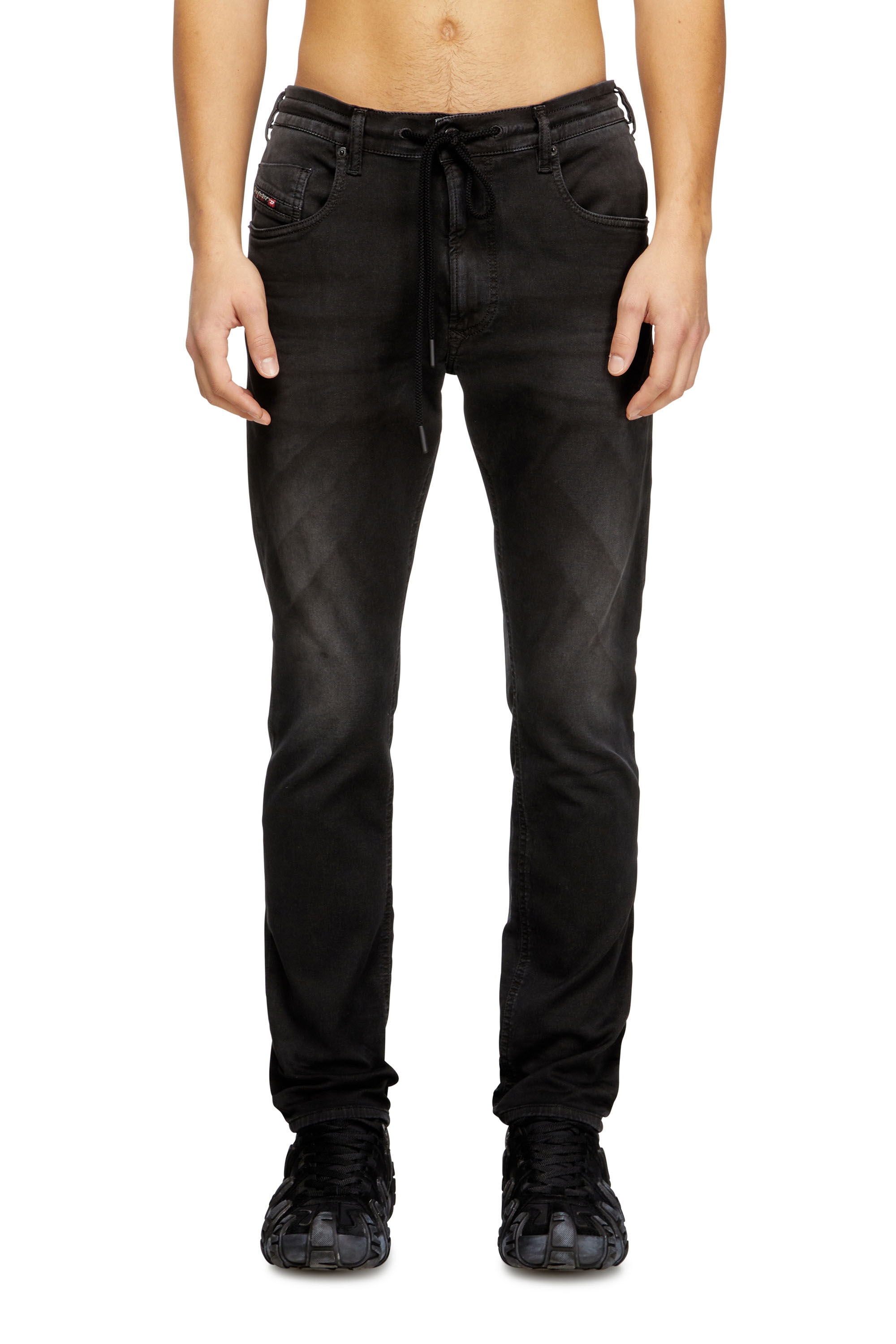 Men's Regular Jeans | Black | Diesel 2032 D-Krooley Joggjeans®