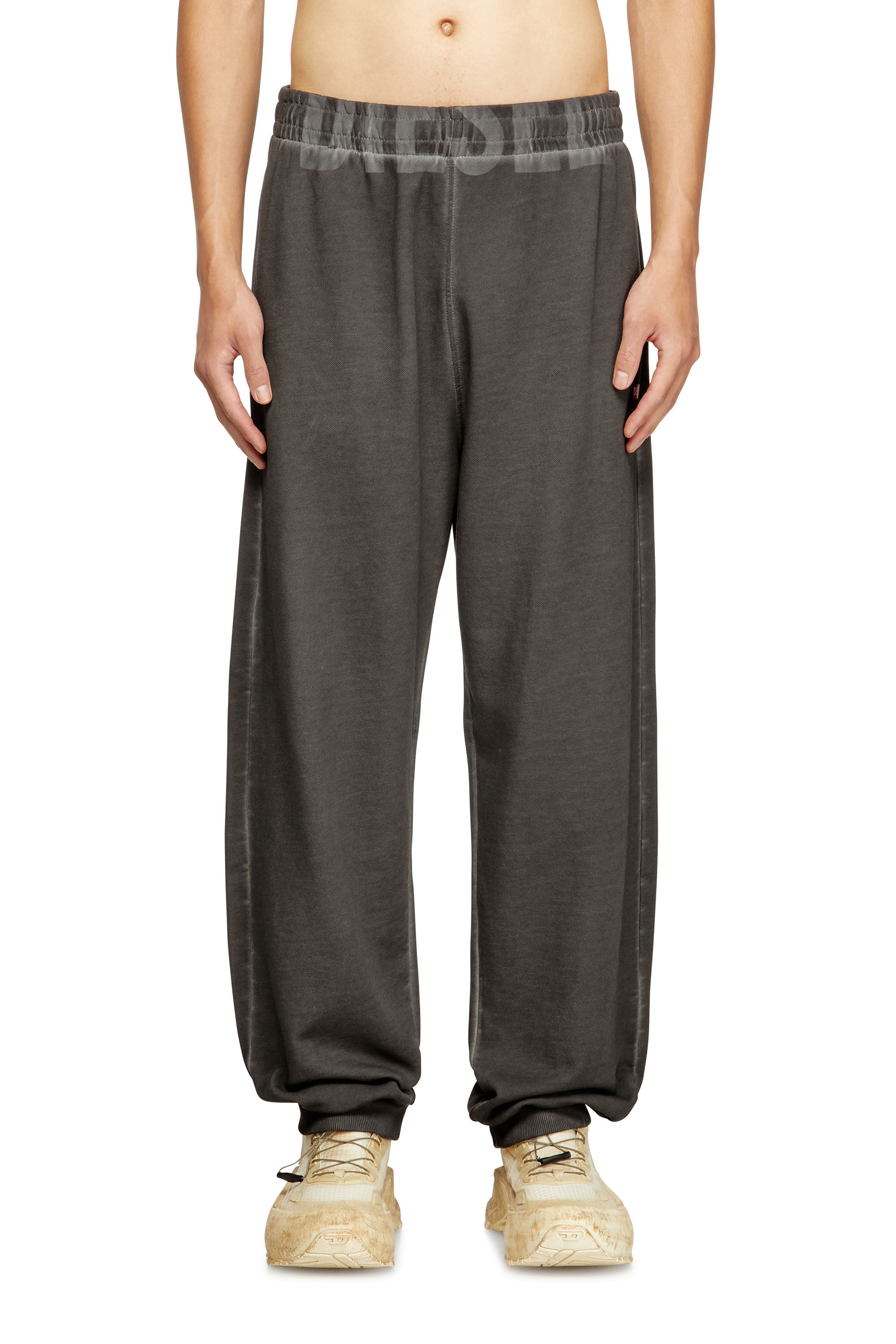 Diesel - P-MARKY-CUFF-T1, Male's Cotton joggers with drawstring waist in Dark Grey - 3