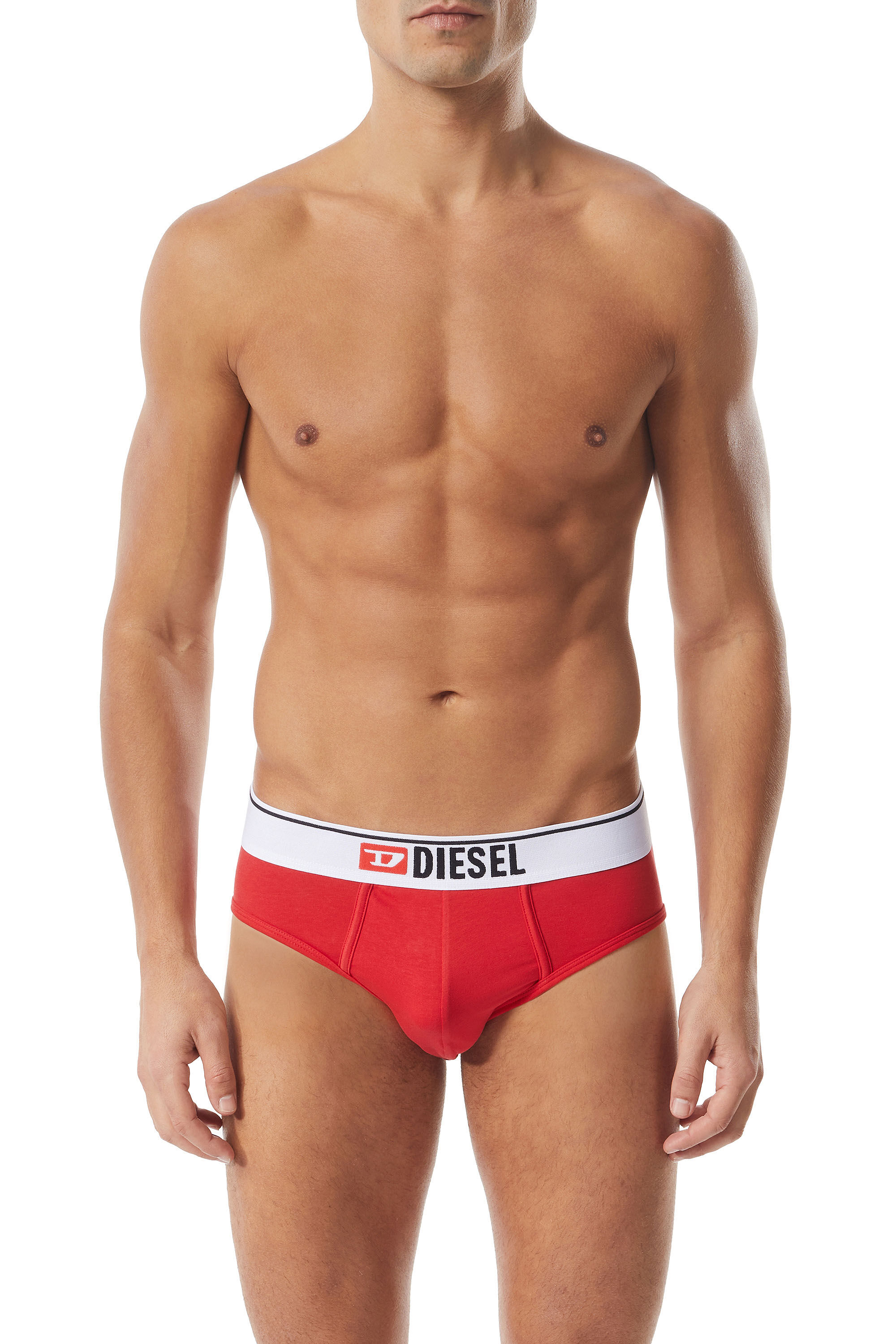 Diesel - UMBR-ANDRE, Slip avec taille à logo sur le devant Homme in Rouge - 2